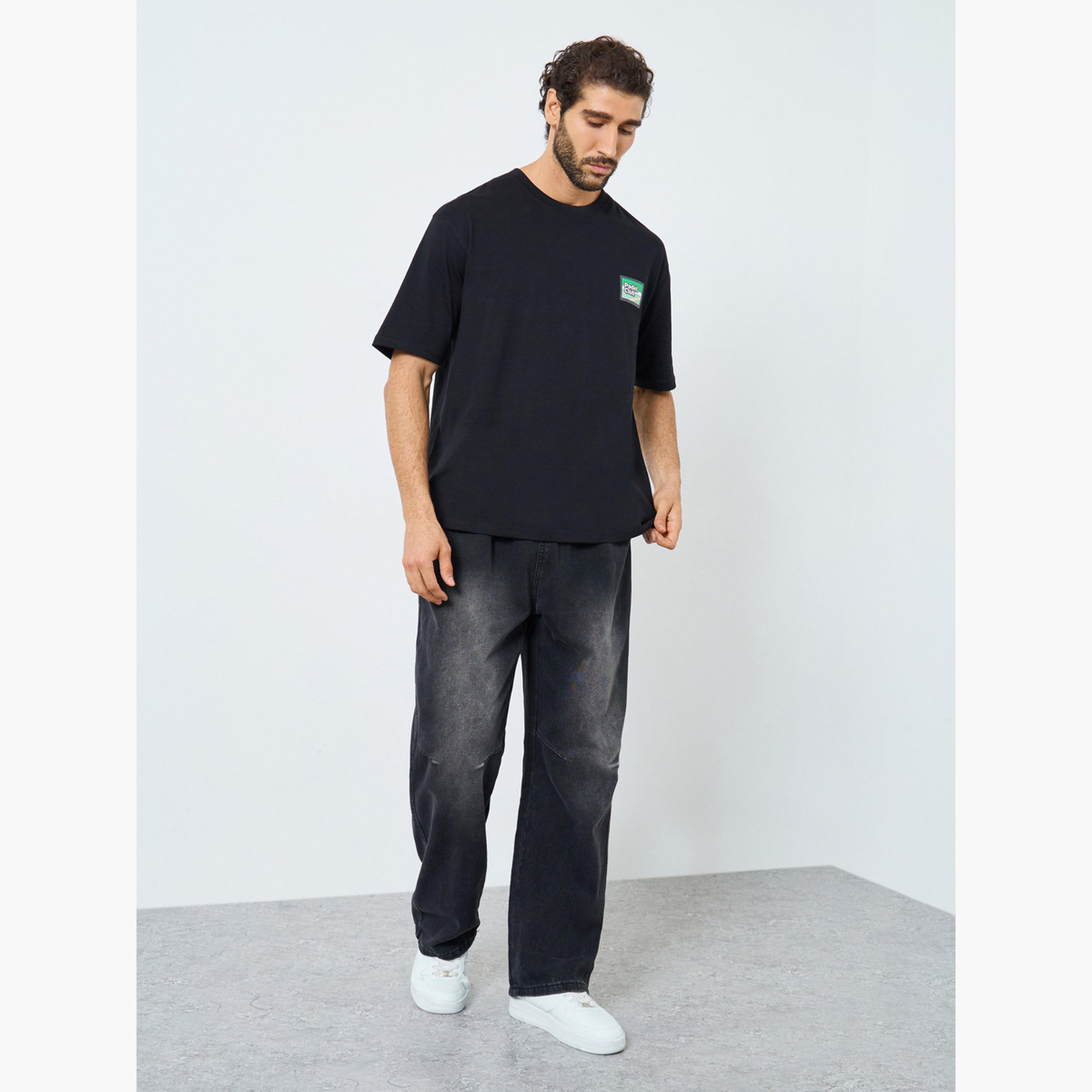 Styli Men Black Graphic Oversized T-Shirt-men-clothing-tshirtsandpolos-tshirts-image-2