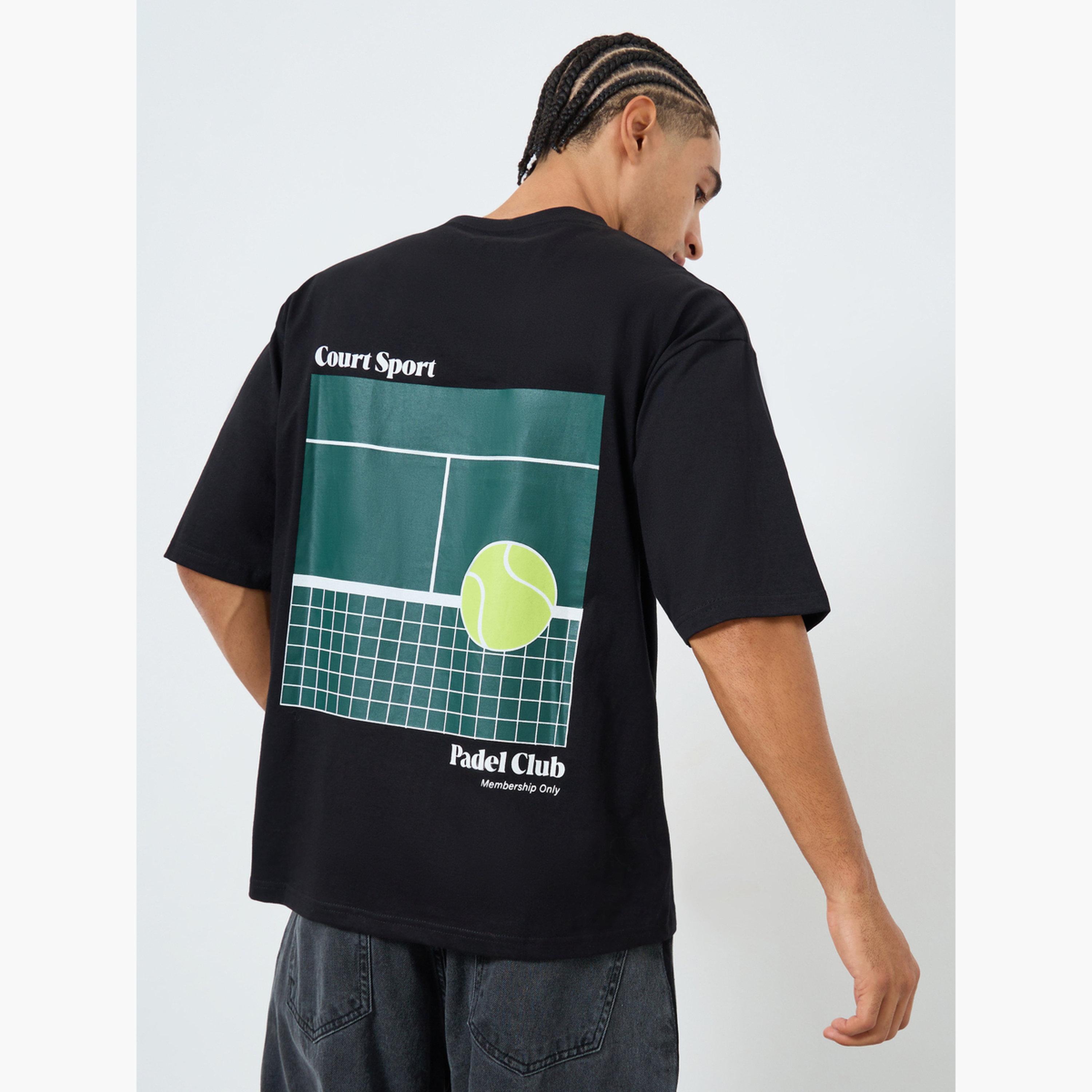 تيشيرت قطن بطبعة جرافيك وقصة واسعة للرجال-men-clothing-tshirtsandpolos-tshirts-image-3