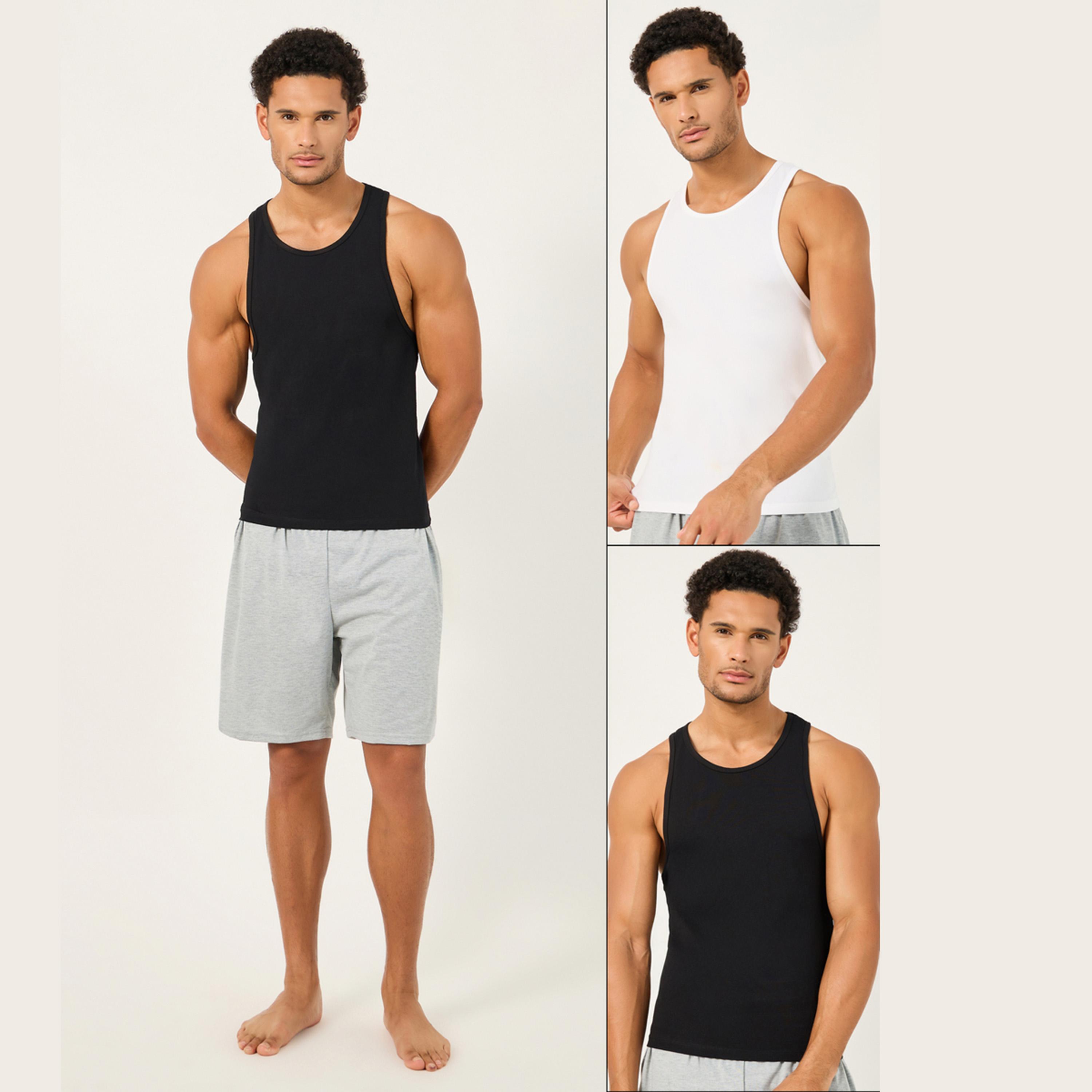 ستايلي - أنوايند طقم قطعتين - سترة من القطن المرن بفتحة رقبة دائرية-men-clothing-tshirtsandpolos-tshirts-image-1