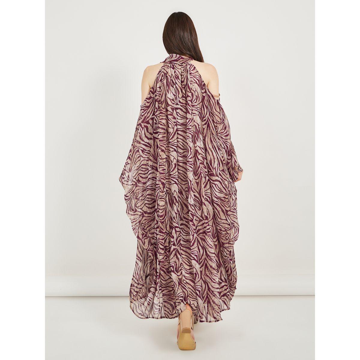 Styli All-Over Print Tie-Up Neck Kaftan Maxi Dress-women-clothing-dresses-image-6