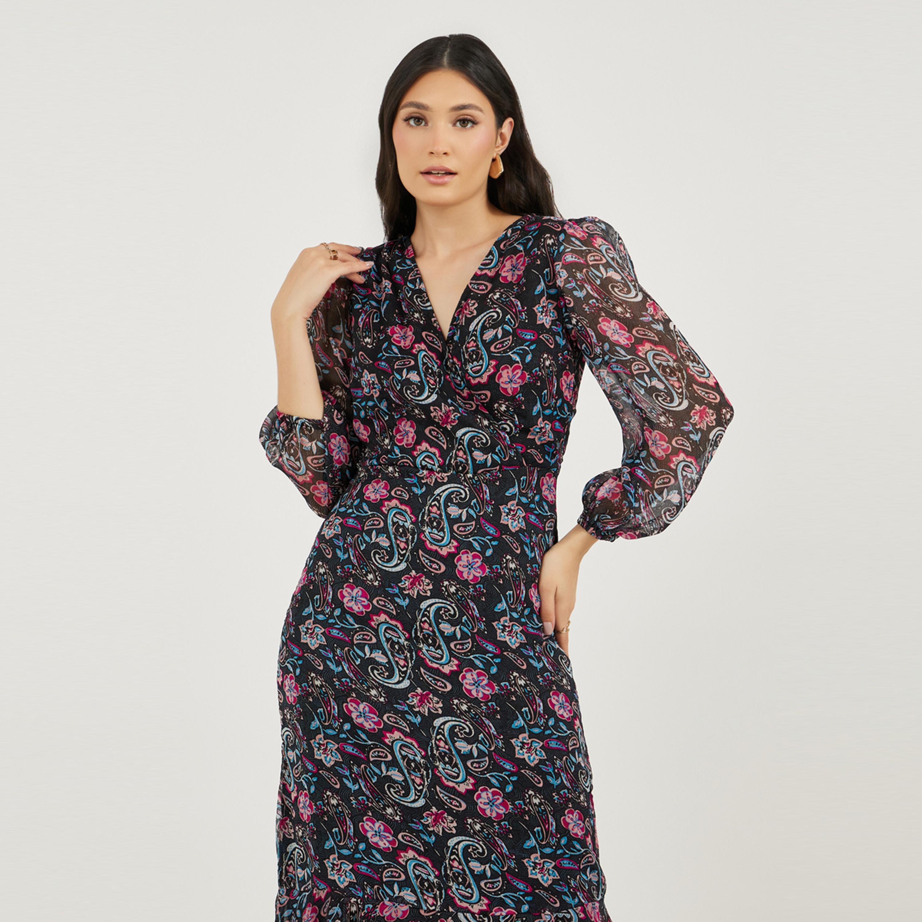 Styli All Over Print Long Sleeves A-Line Maxi Dress-women-clothing-dresses-image-2