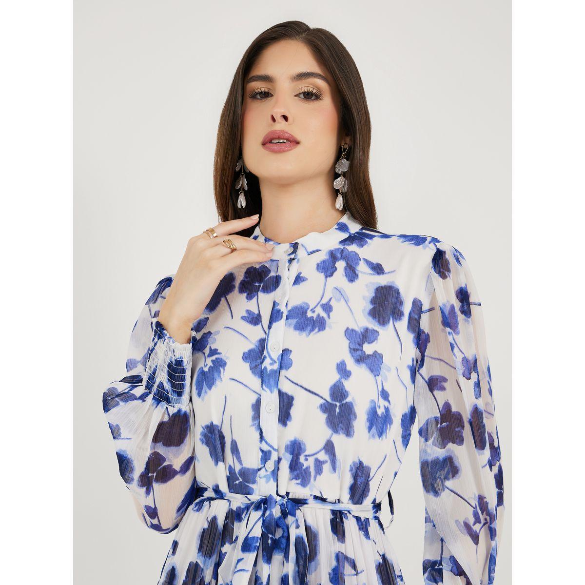 فستان طويل بأكمام طويلة وطبعة زهور-women-clothing-dresses-image-5
