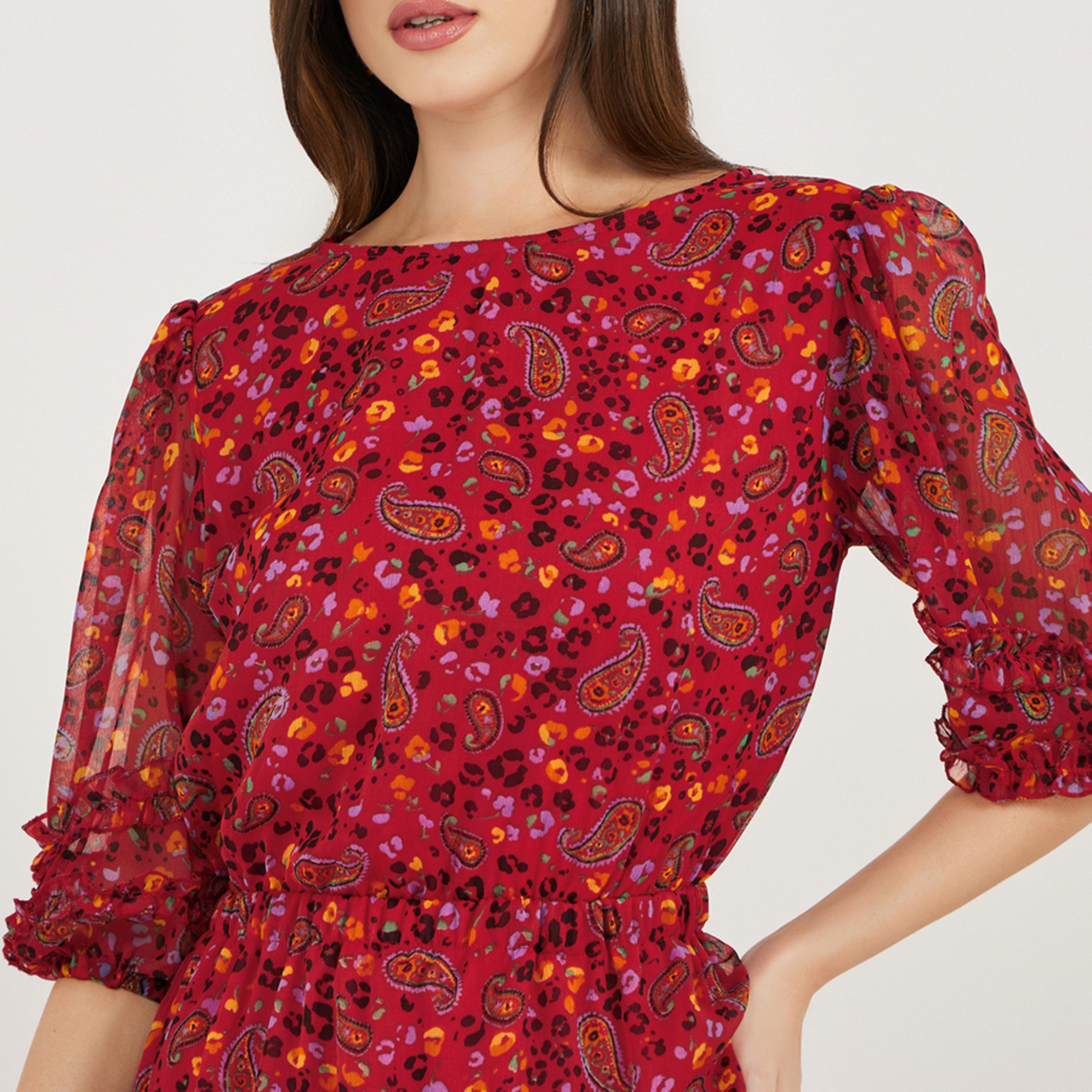 Styli All-Over Print Asymmetric Hem Midi Dress-women-clothing-dresses-image-4