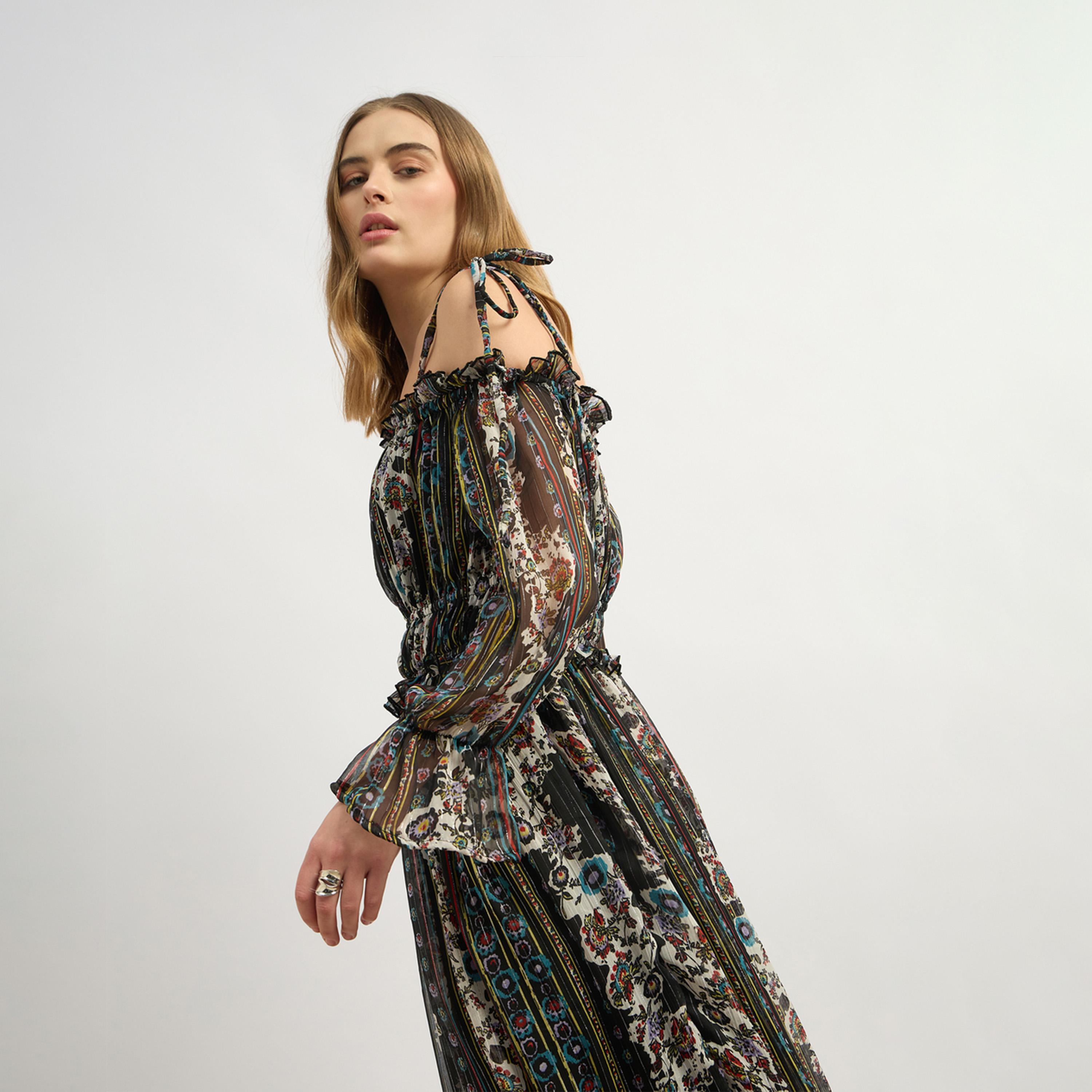 Styli All Over Print Off Shoulder A-Line Long Sleeves Midi Dress-women-clothing-dresses-image-6