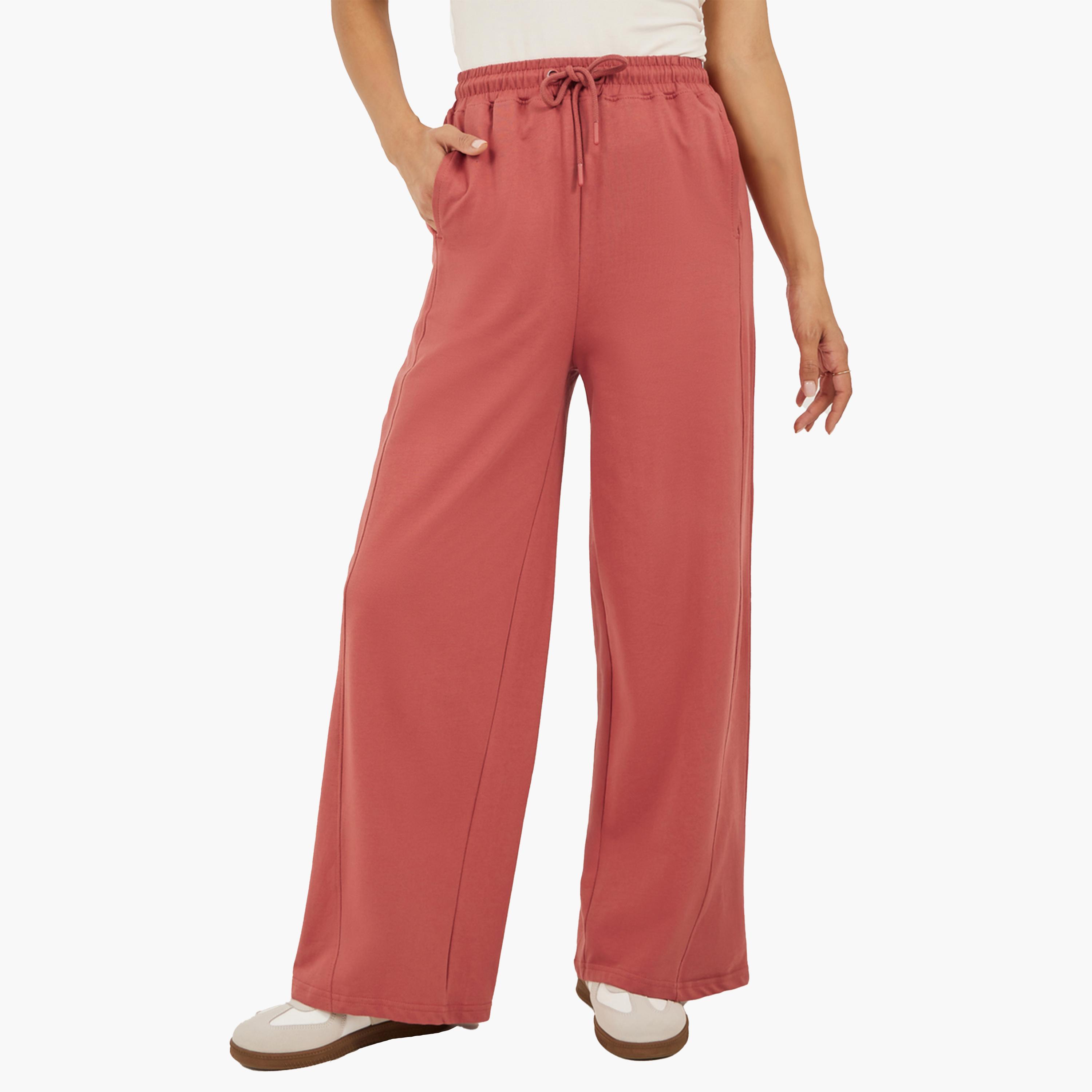 Styli Diagonal Panelled Wide Leg Joggers-women-clothing-bottoms-joggers-image-1