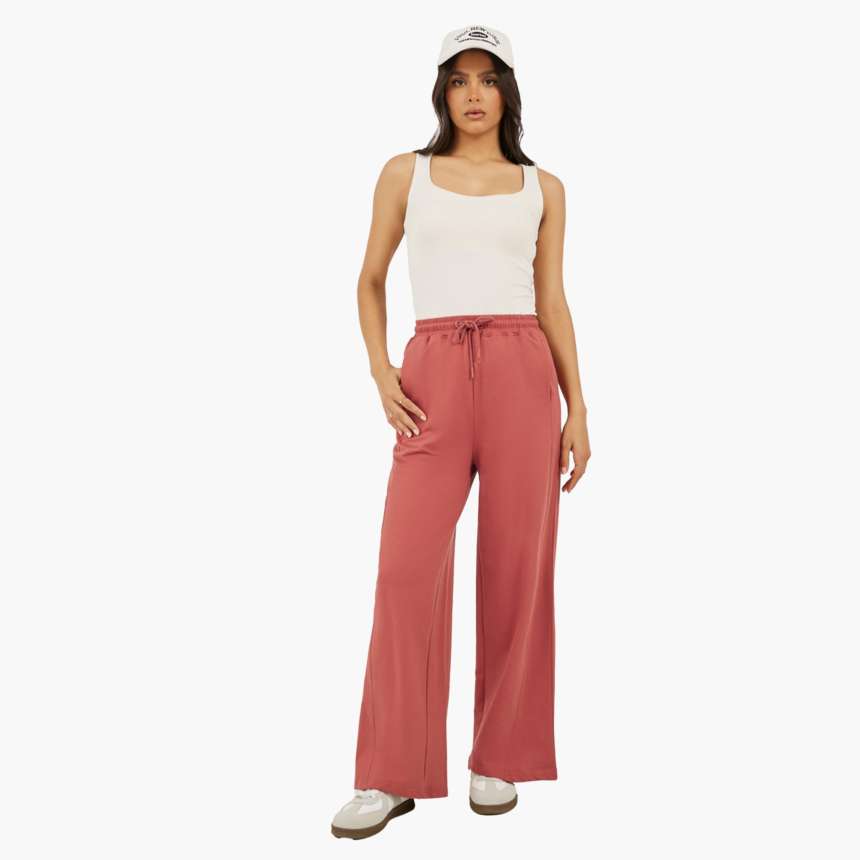 Styli Diagonal Panelled Wide Leg Joggers-women-clothing-bottoms-joggers-image-2