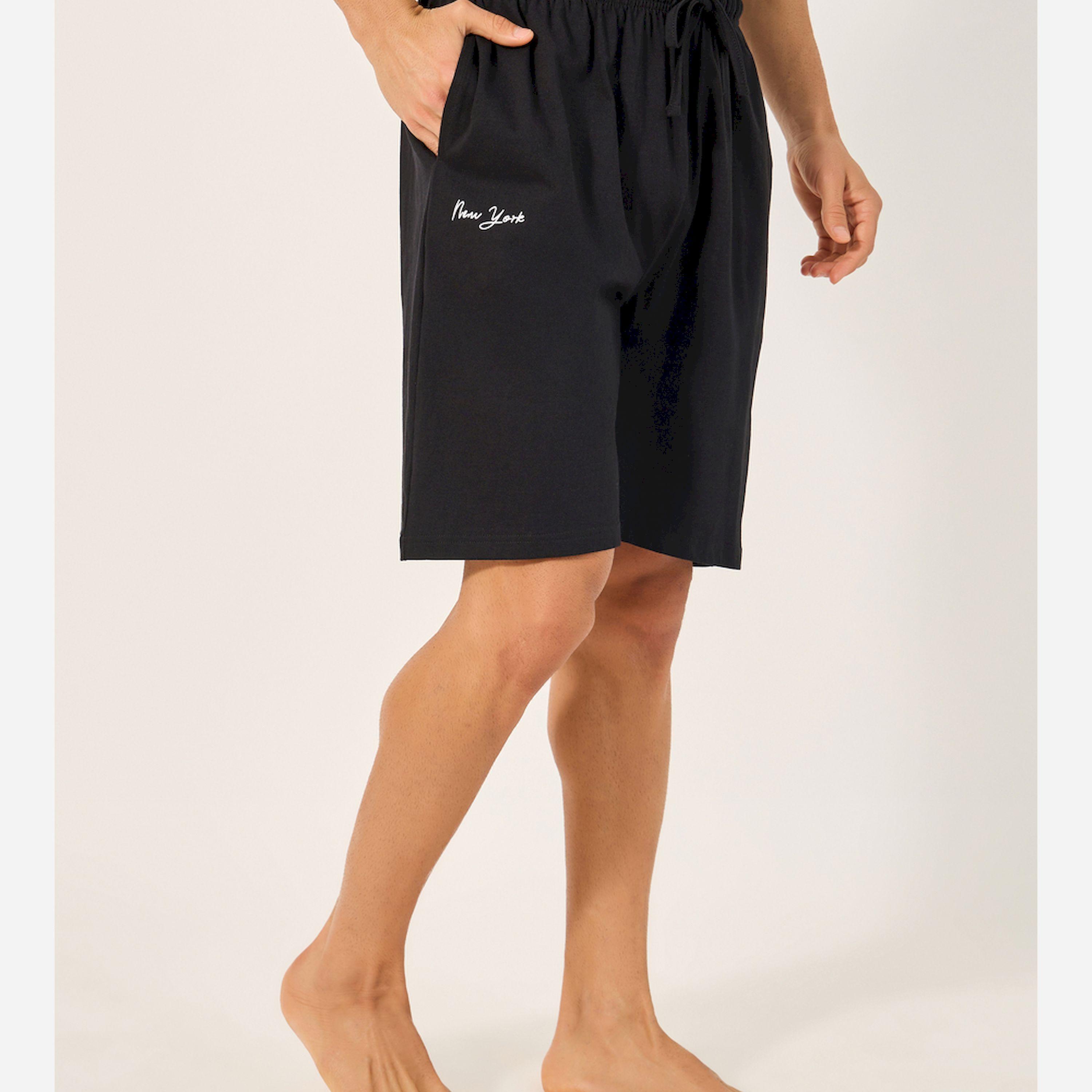 Styli Unwind Slogan Printed Round Neck T-Shirt And Short Pyjama Set-men-clothing-nightwear-sets-image-4