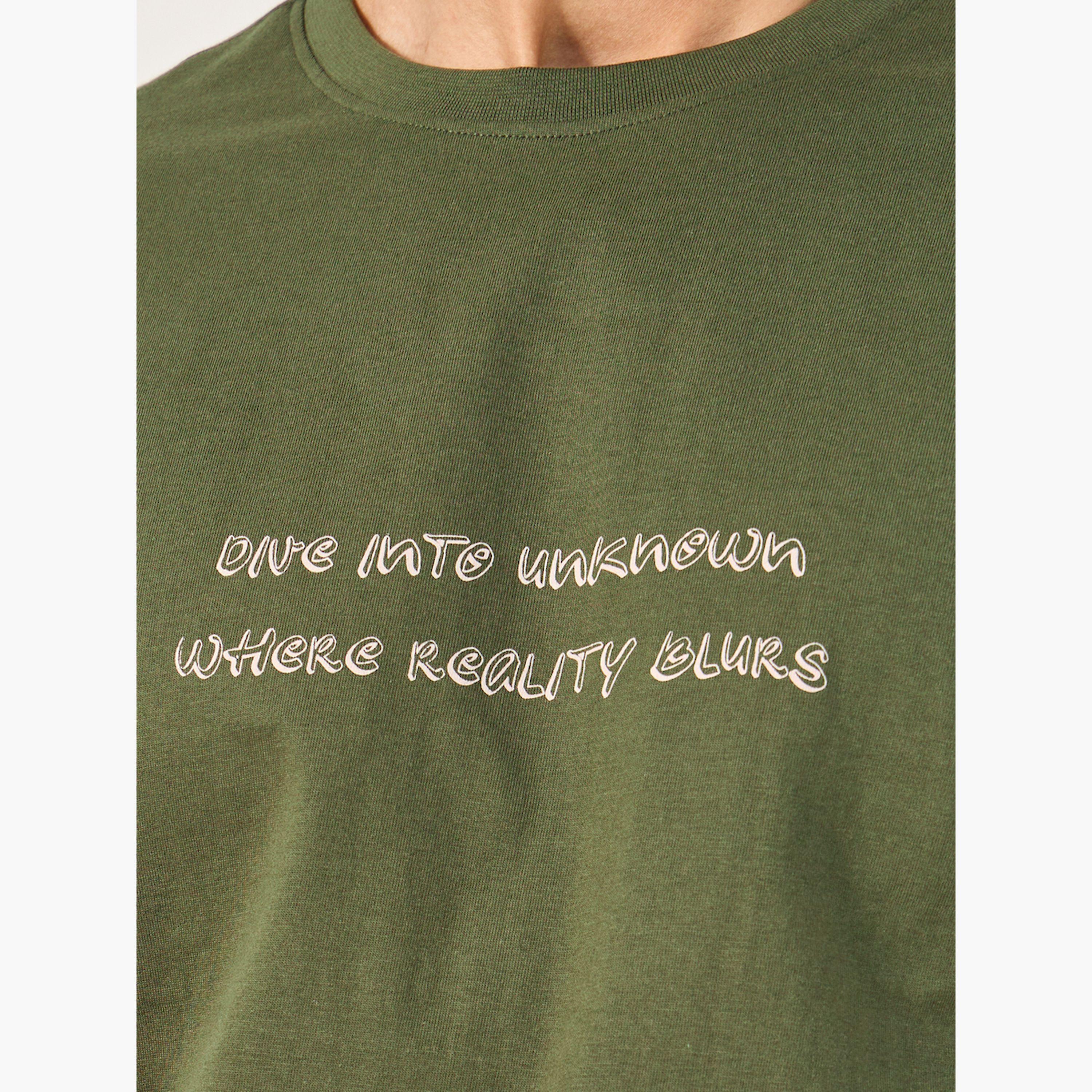 Styli Slogan Print Regular Fit T-Shirt and Short Pyjama Set-men-clothing-nightwear-sets-image-3