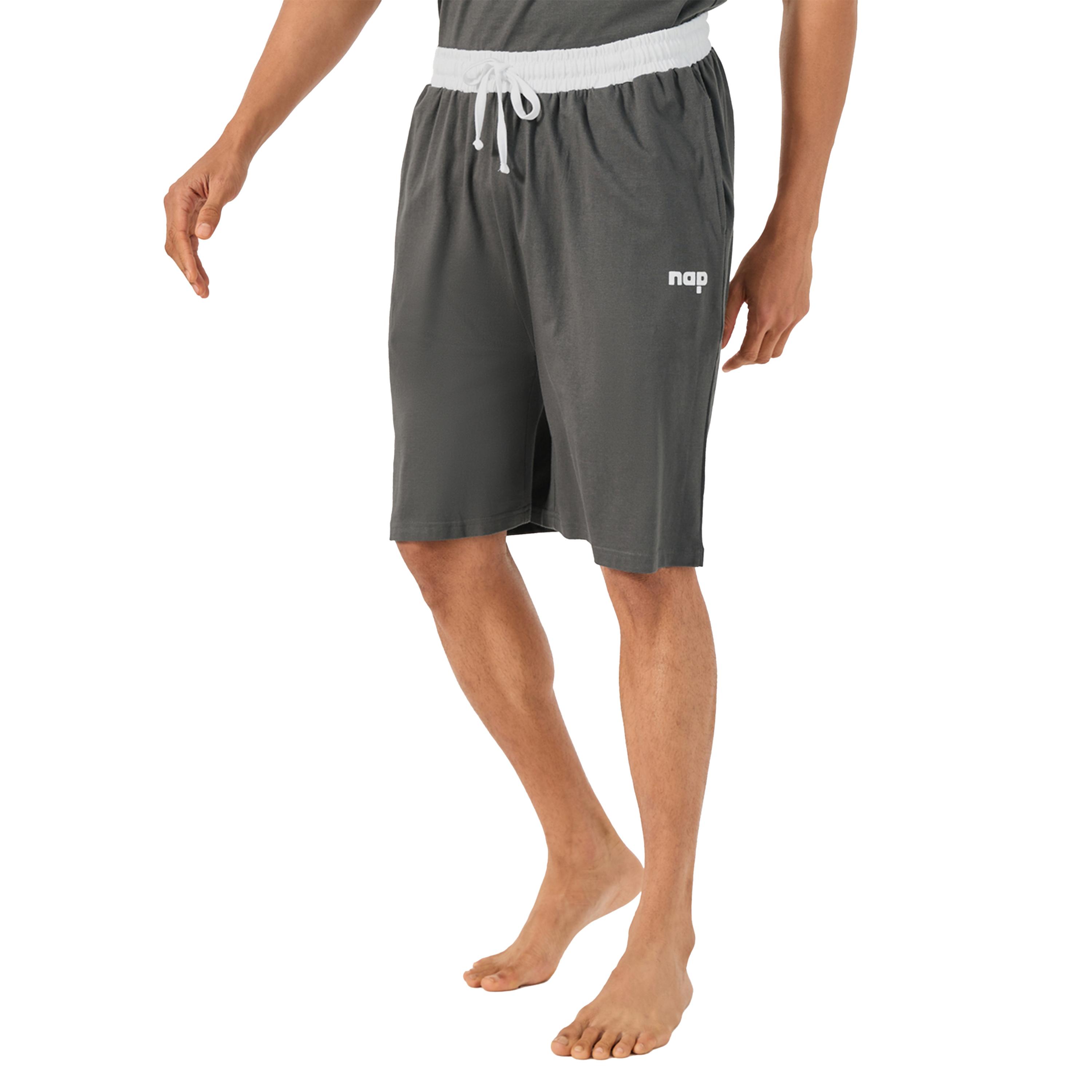 Styli Striped T-Shirt and Shorts Set with Contrast Waistband-men-clothing-nightwear-sets-image-4