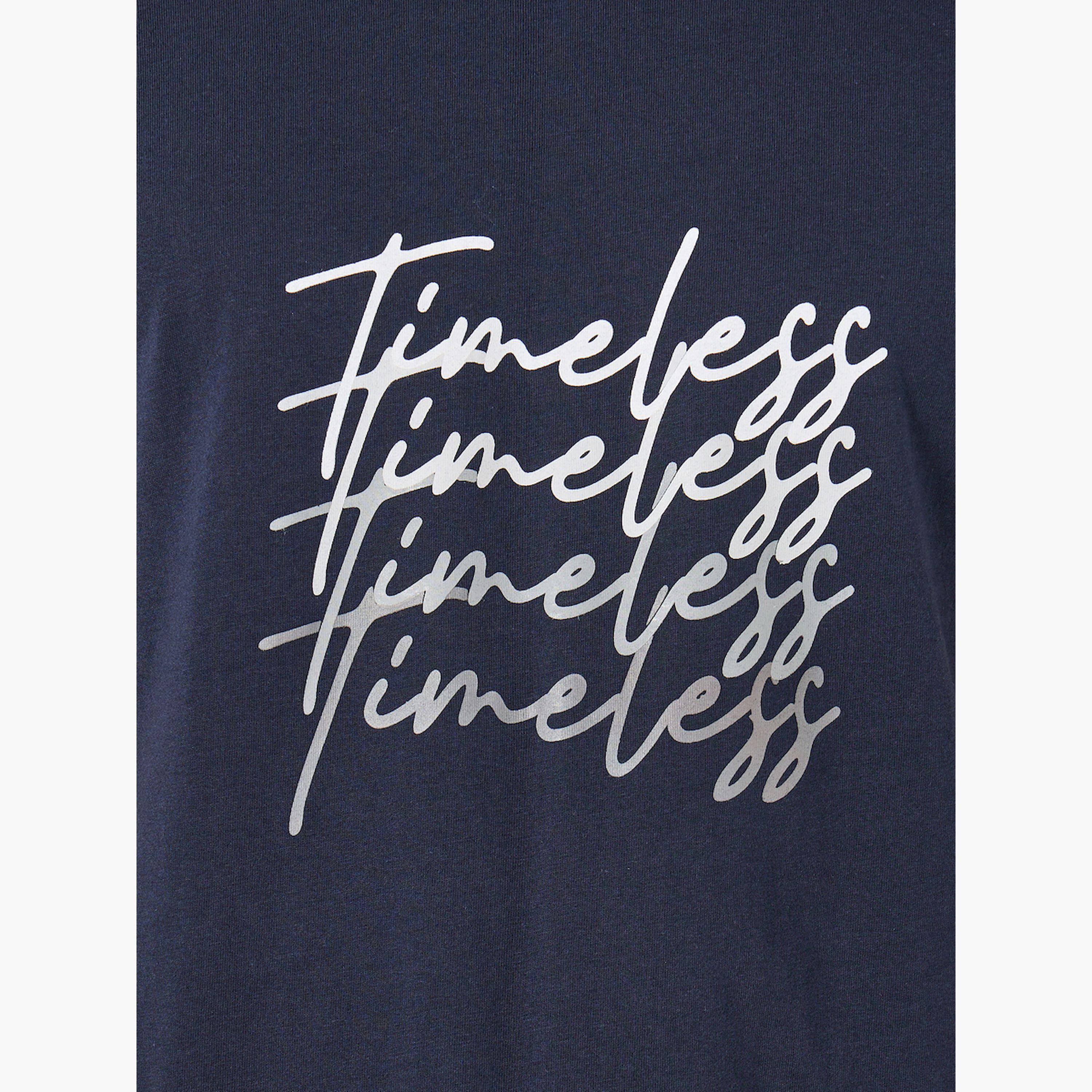 Styli Slogan Printed T-Shirt and Drawstring Waist Pyjama Set-men-clothing-nightwear-sets-image-3