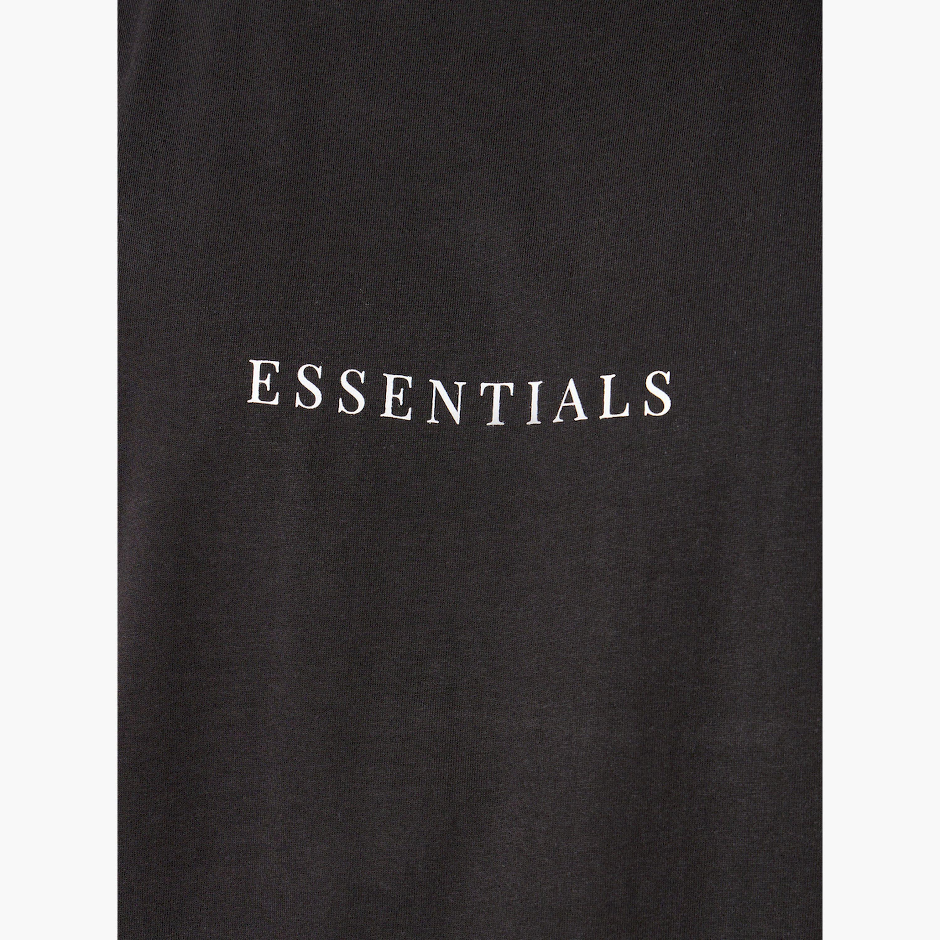 Styli Slogan Print Tank T-Shirt with Solid Pyjama Set-men-clothing-nightwear-sets-image-3