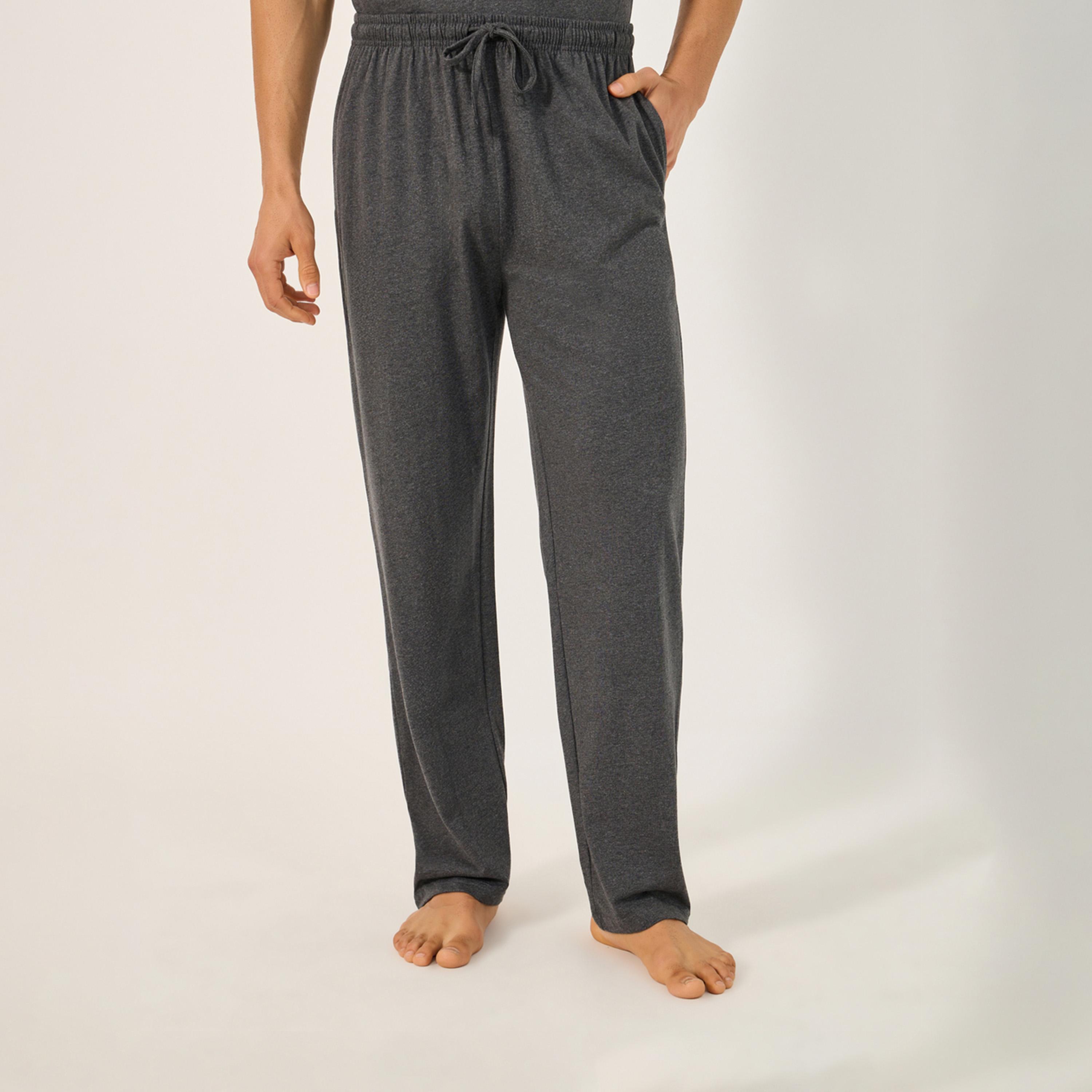 ستايلي - أنوايند طقم قطعتين - تي شيرت سادة برقبة دائرية مع بنطال بيجامة-men-clothing-nightwear-sets-image-5