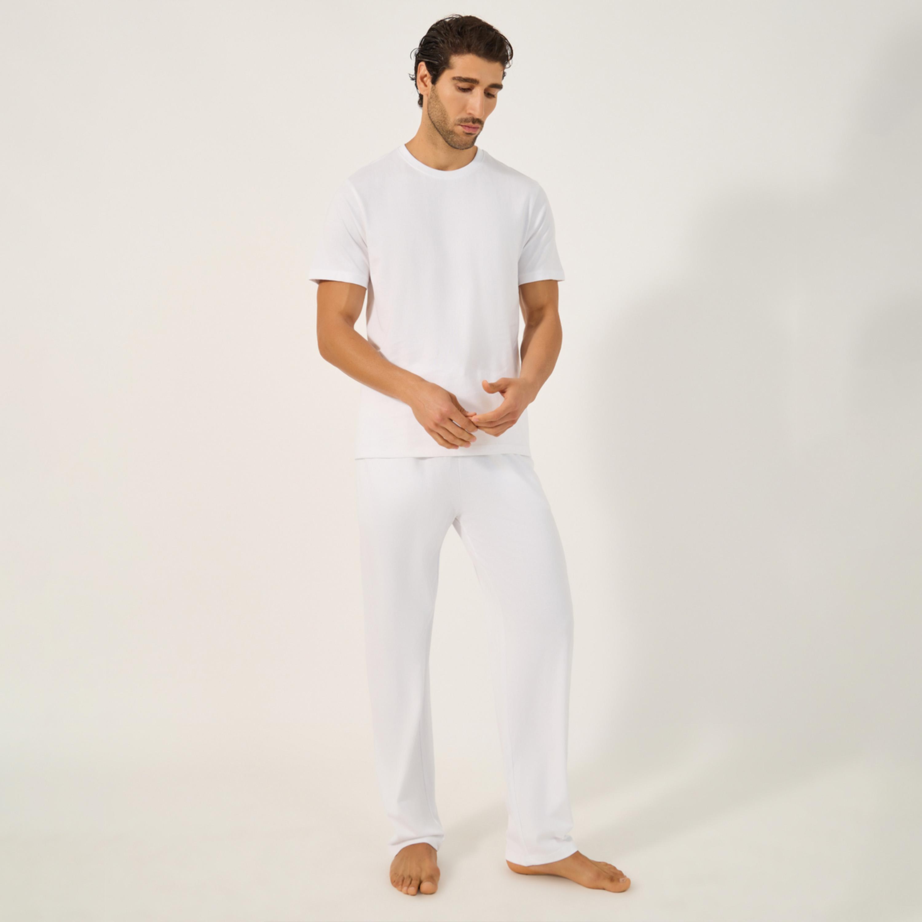 Styli Unwind Set Of 2 - Solid Round Neck T-Shirt And Pyjama Set-men-clothing-nightwear-sets-image-7
