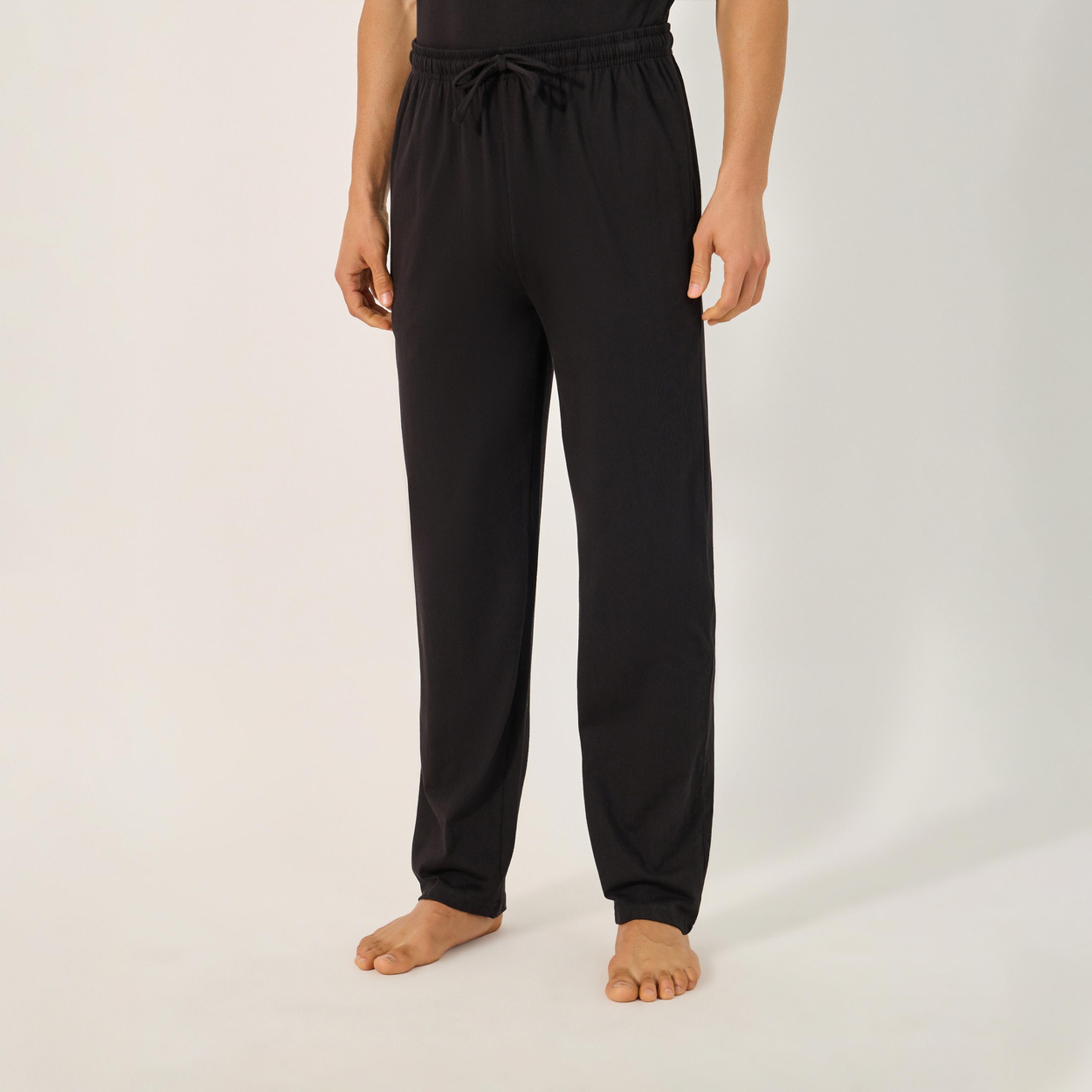 ستايلي - أنوايند طقم قطعتين - تي شيرت سادة برقبة دائرية مع بنطال بيجامة-men-clothing-nightwear-sets-image-5