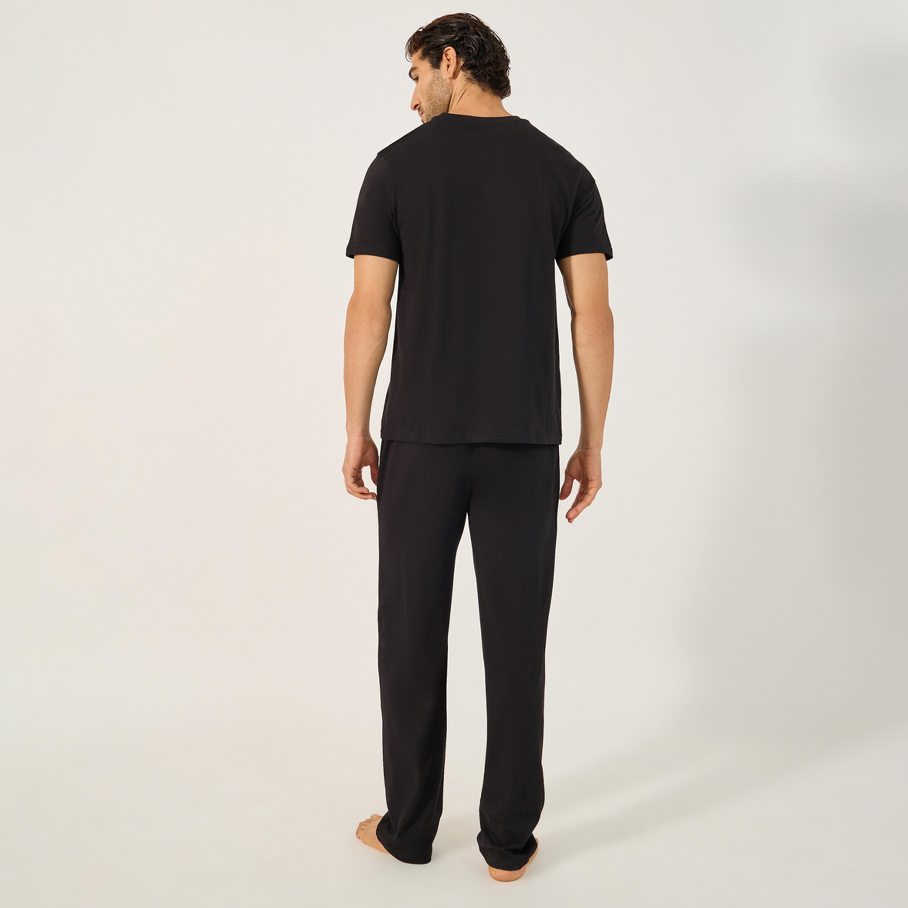 Styli Unwind Set Of 2 - Solid Round Neck T-Shirt And Pyjama Set-men-clothing-nightwear-sets-image-6