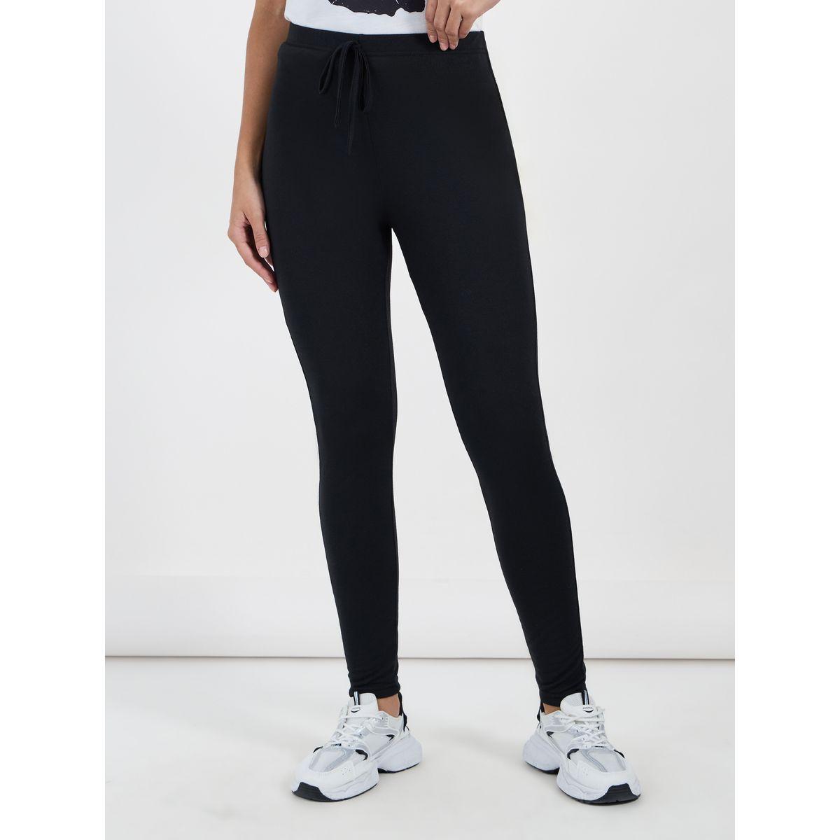 Styli Solid High Rise Leggings with Drawstring-women-clothing-bottoms-leggings-image-2