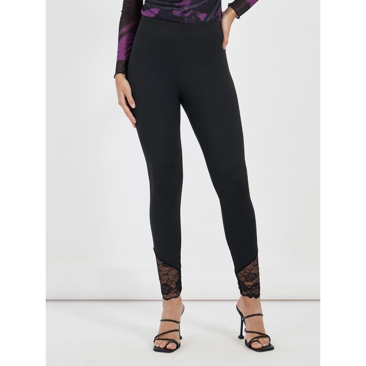 Styli Lace Hem Insert Detail Leggings-women-clothing-bottoms-leggings-image-2
