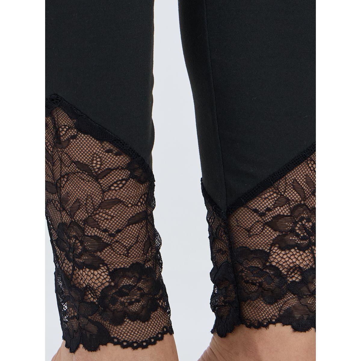 Styli Lace Hem Insert Detail Leggings-women-clothing-bottoms-leggings-image-3