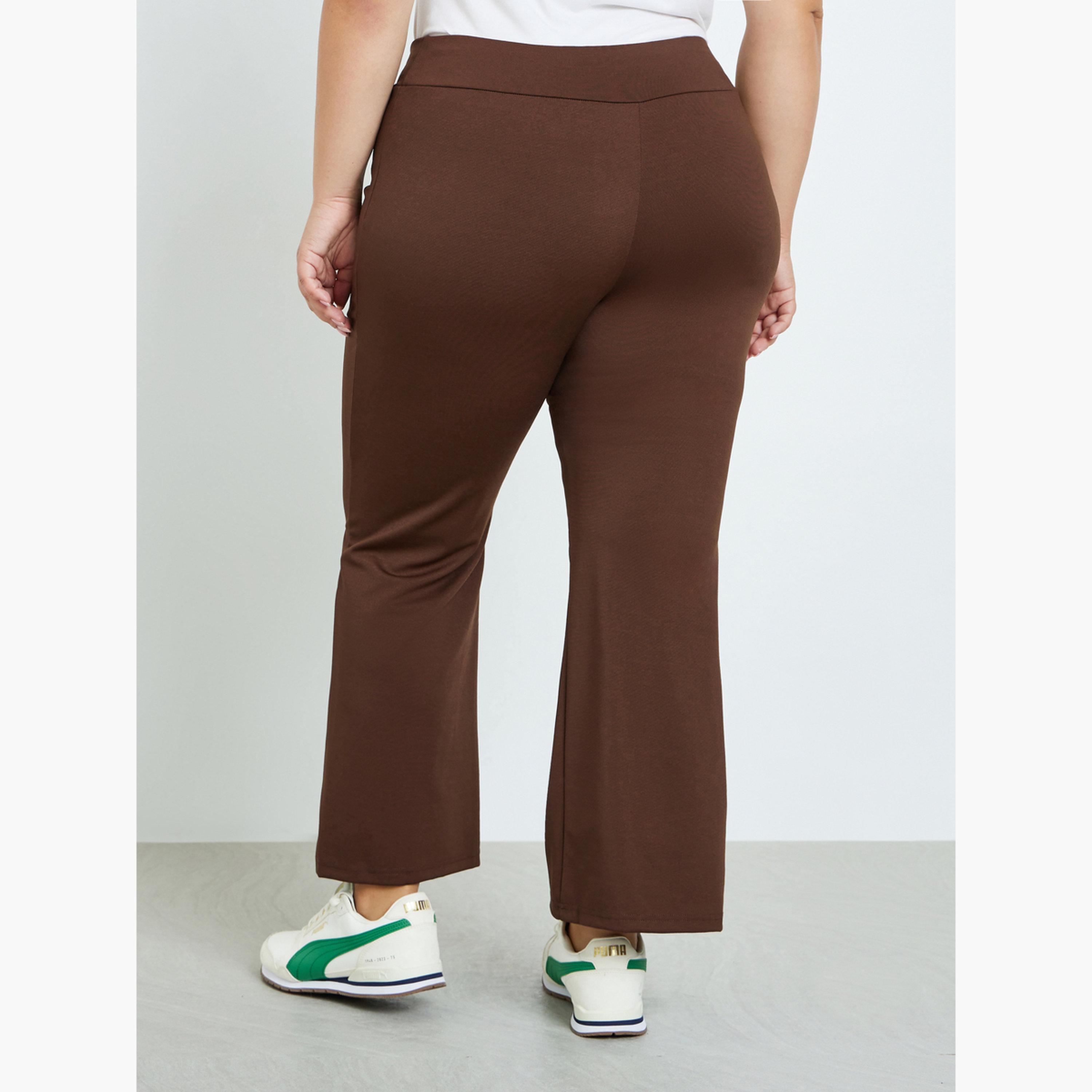 ستايلي - بنطال بني واسع مقاس كبيرة-women-clothing-bottoms-trousers-image-3