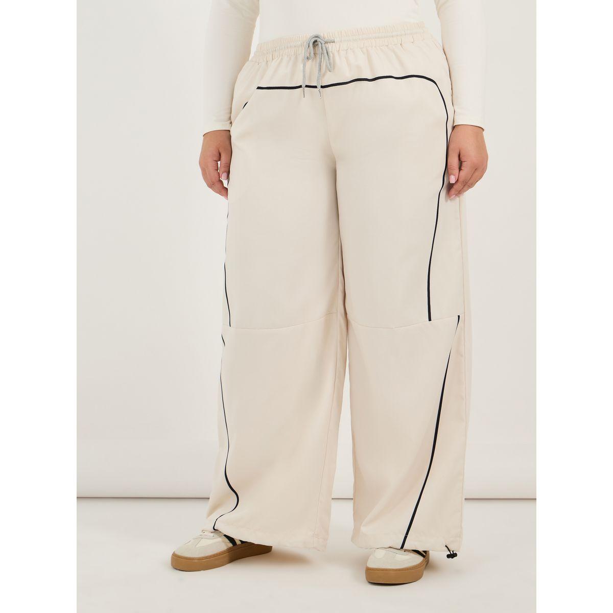 بنطال بمقاس كبير وخصر متوسط مع أربطة-women-clothing-bottoms-trousers-image-2