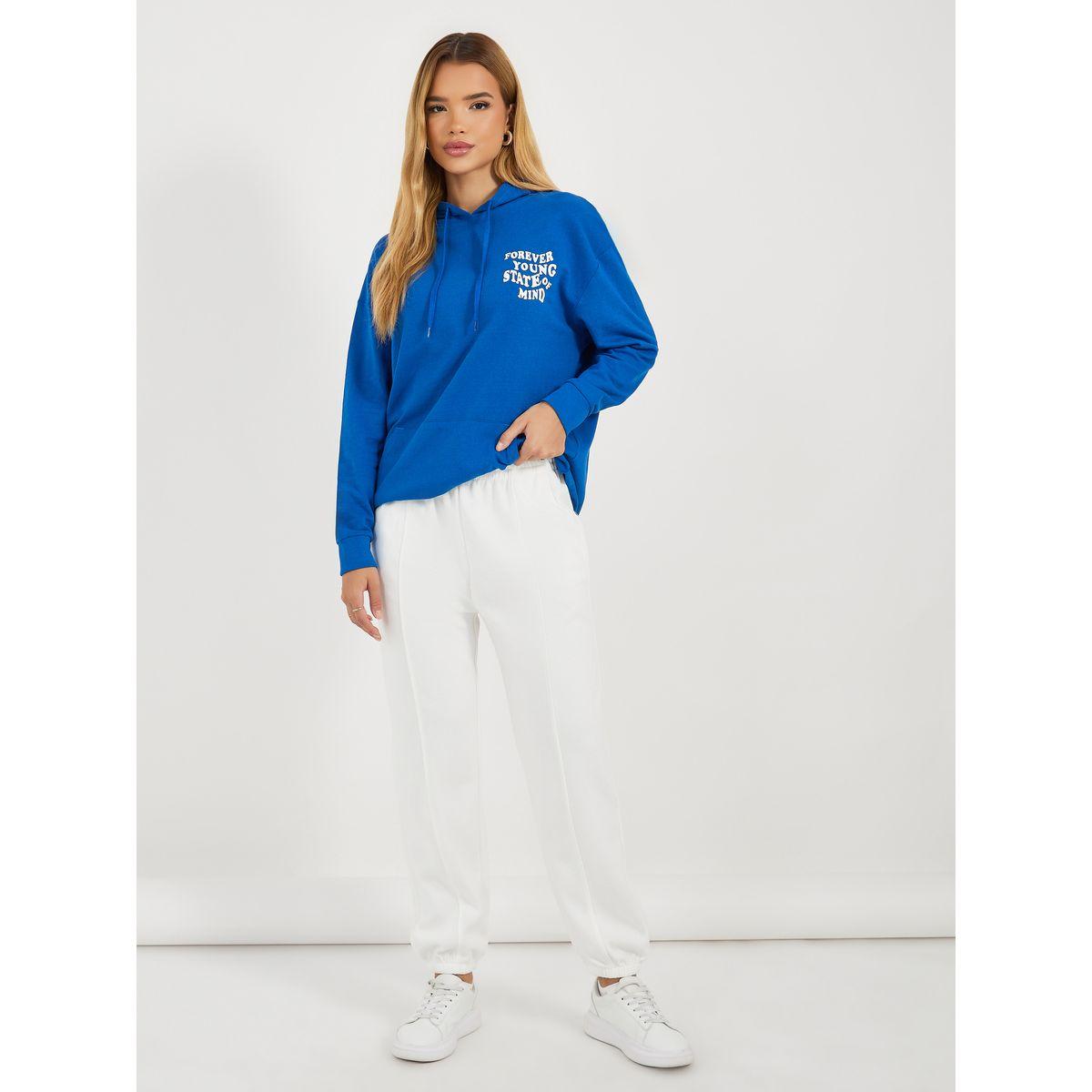 Styli Solid Cuffed Joggers with Seam Detail-women-clothing-bottoms-joggers-image-1