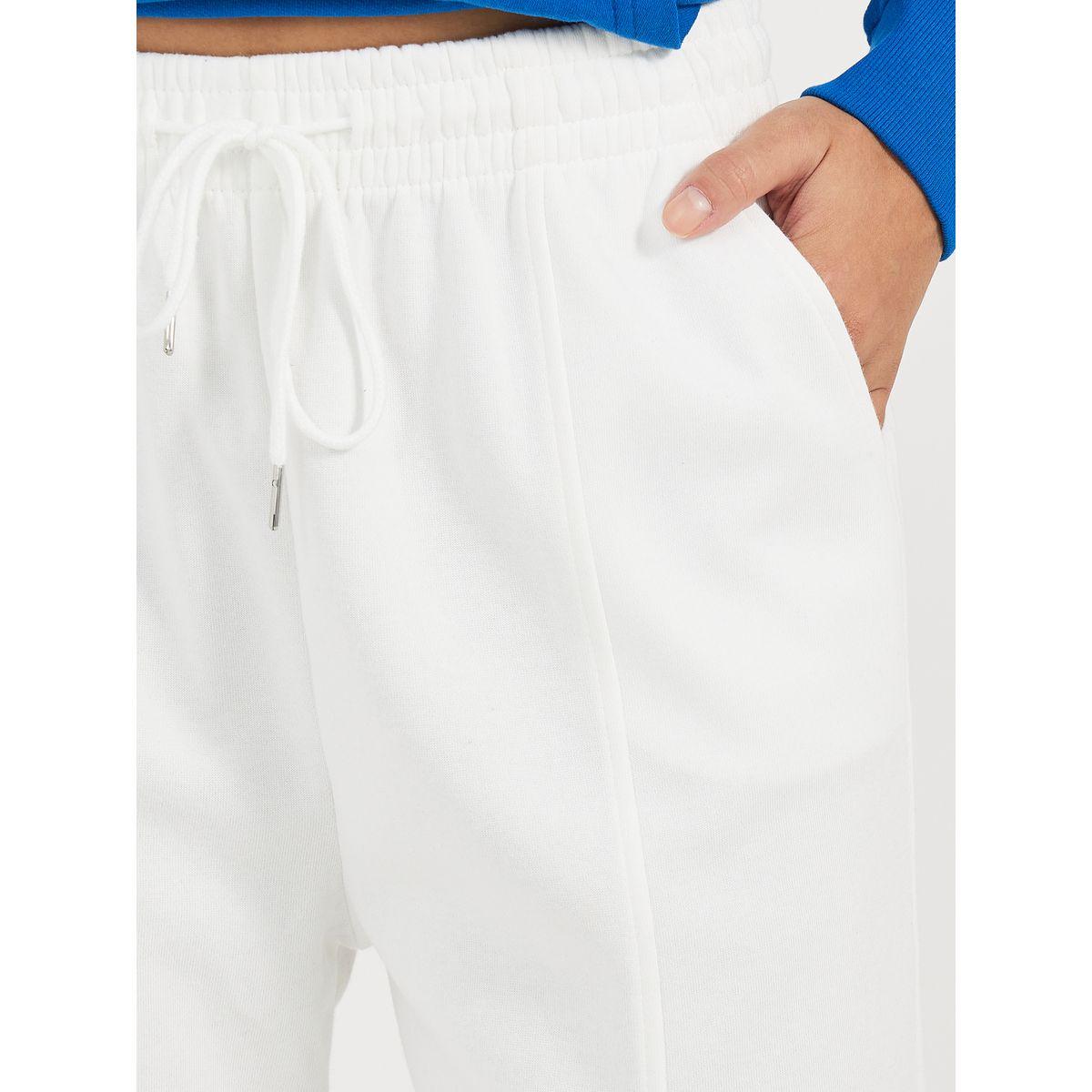 Styli Solid Cuffed Joggers with Seam Detail-women-clothing-bottoms-joggers-image-3