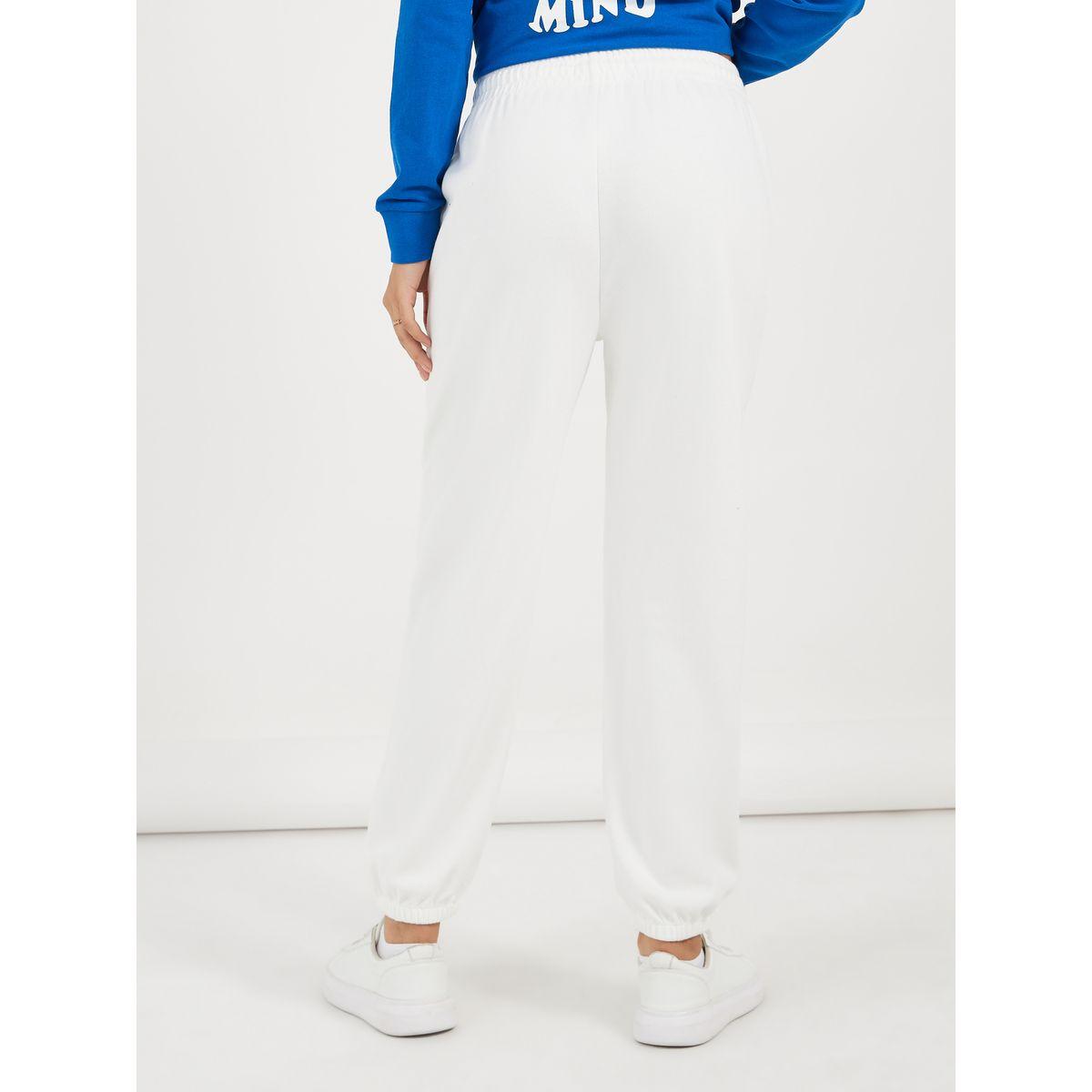 Styli Solid Cuffed Joggers with Seam Detail-women-clothing-bottoms-joggers-image-4