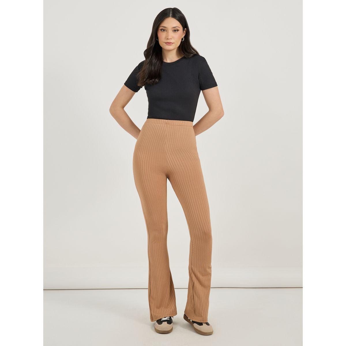 Styli Fit & Flare Textured Joggers with Elasticated Waistband-women-clothing-bottoms-joggers-image-1