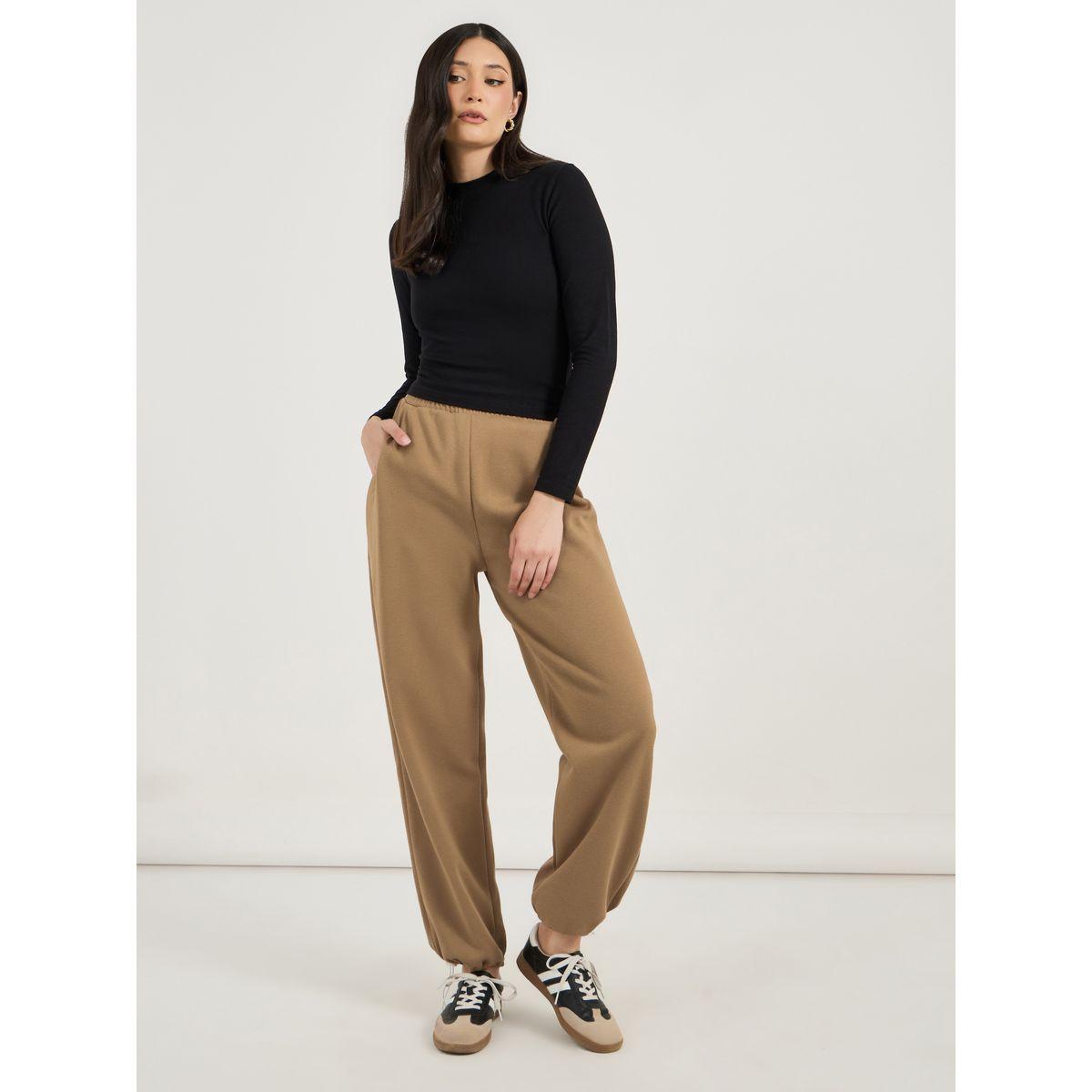 Styli Toggle Cuffed Detail Relaxed Fit Joggers-women-clothing-bottoms-joggers-image-1