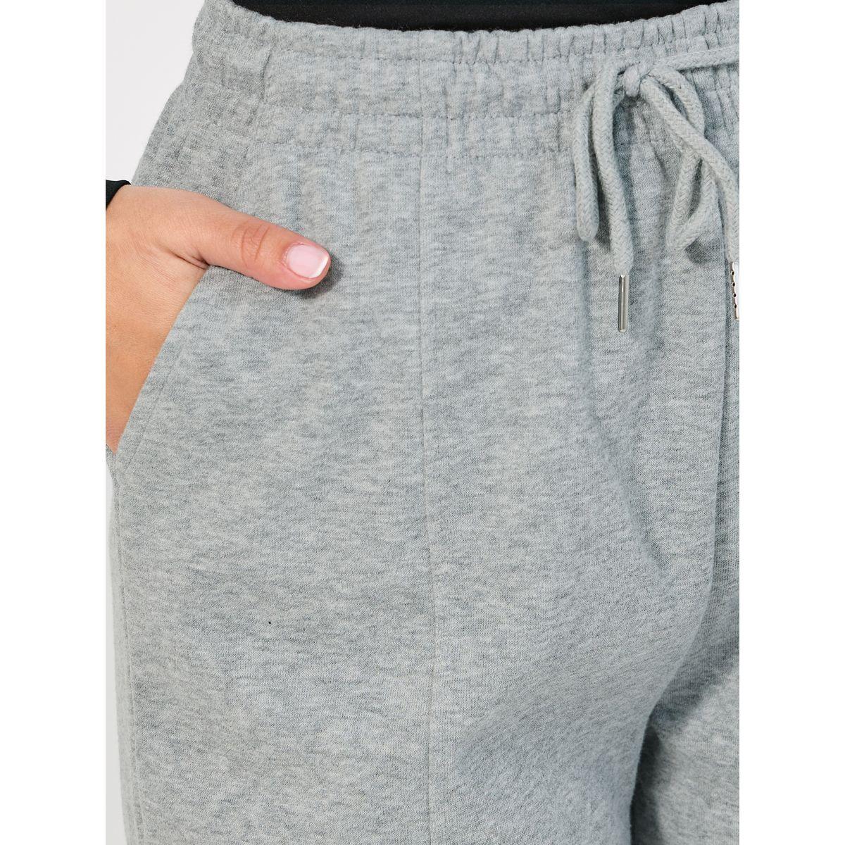 Styli Solid Cuffed Joggers with Drawstring-women-clothing-bottoms-joggers-image-3