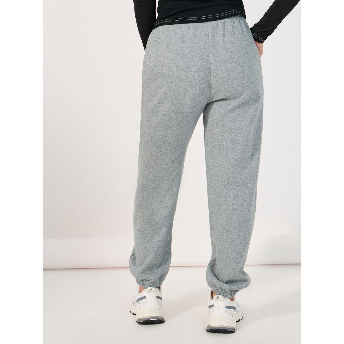 Styli Solid Cuffed Joggers with Drawstring-women-clothing-bottoms-joggers-image-4