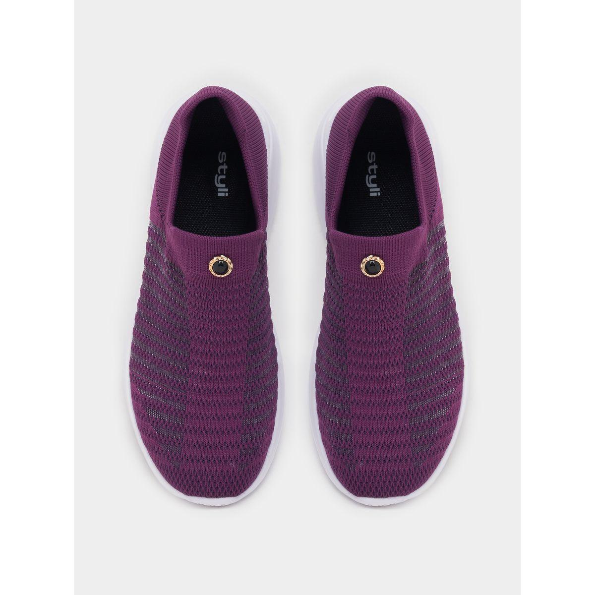 Styli Textured Mesh Slip On Sneakers-women-shoes-sneakers-image-5