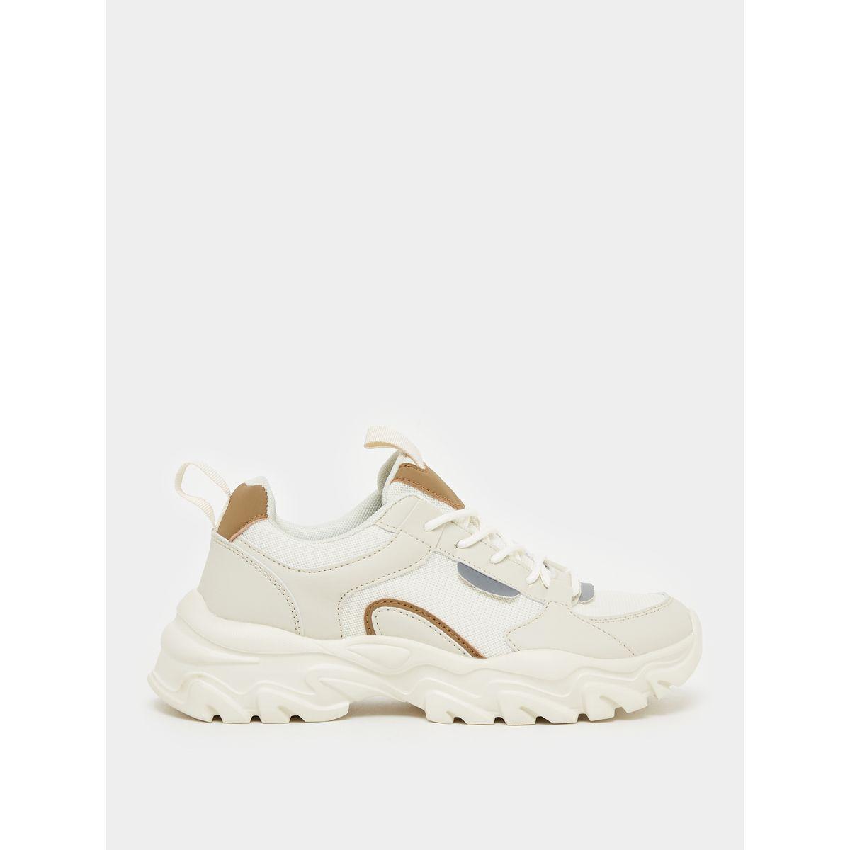 Styli Panelled Mesh Chunky Sole Sneakers-women-shoes-sneakers-image-2