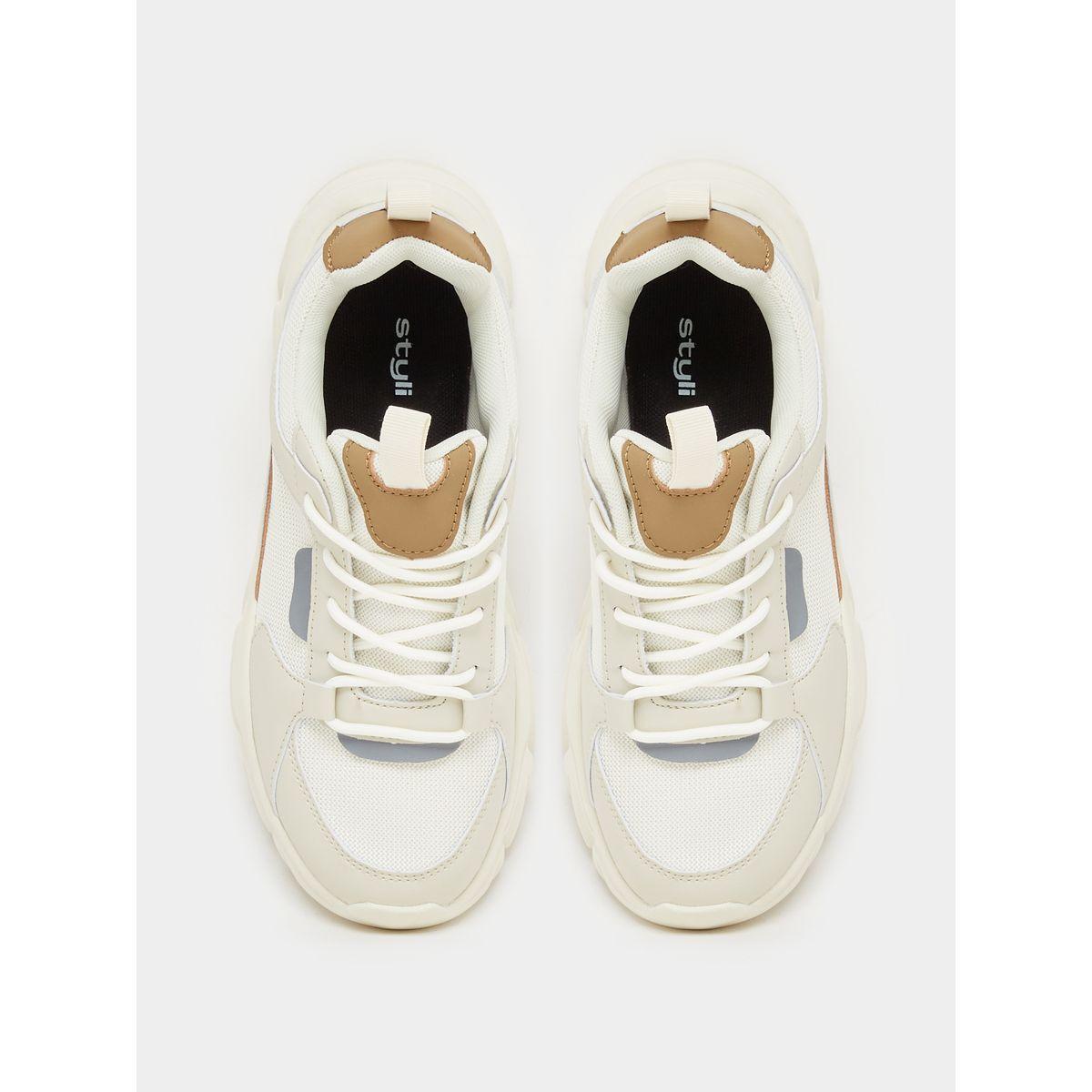 Styli Panelled Mesh Chunky Sole Sneakers-women-shoes-sneakers-image-6