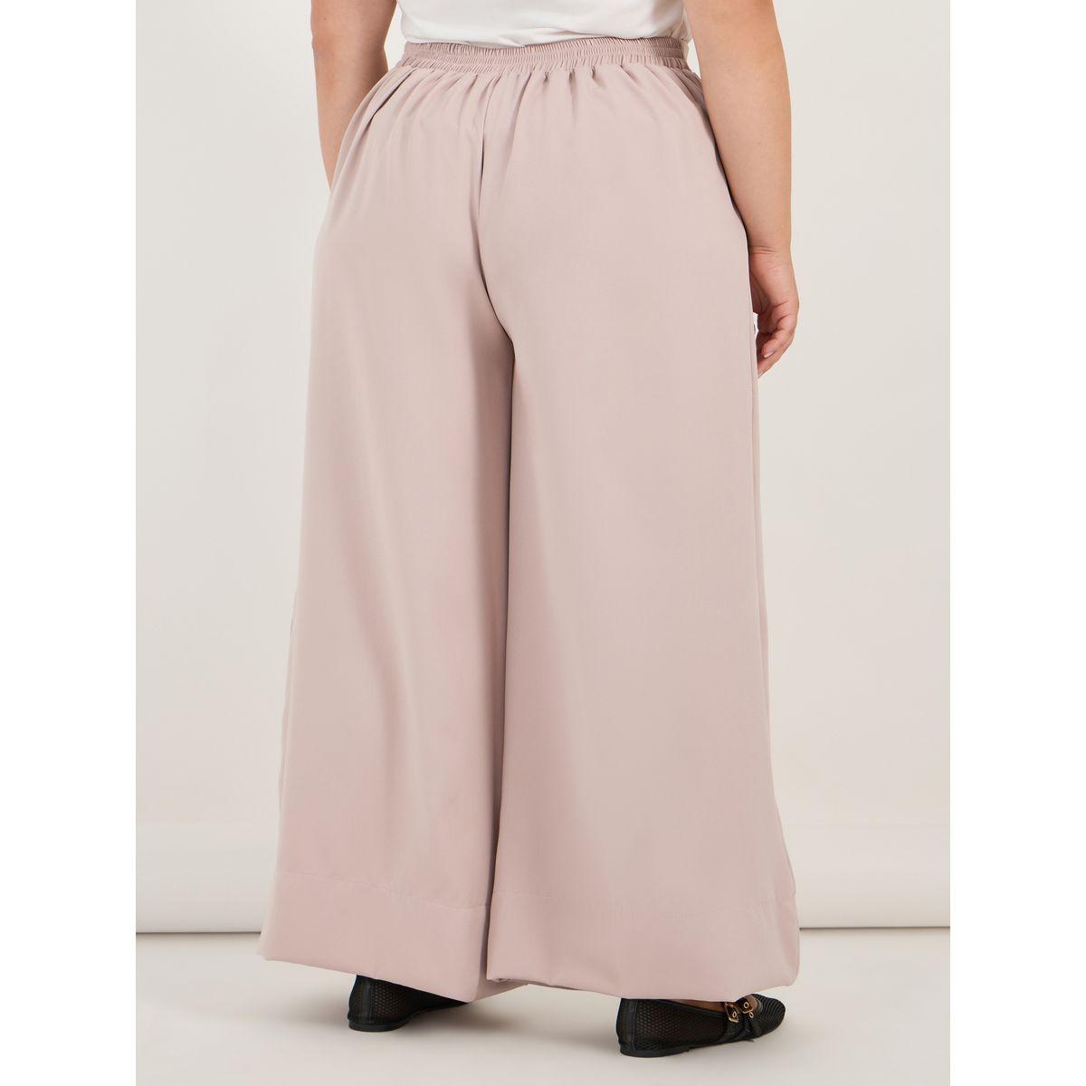 Plus Size Solid High Rise Wide Leg Pants-women-clothing-bottoms-trousers-image-4