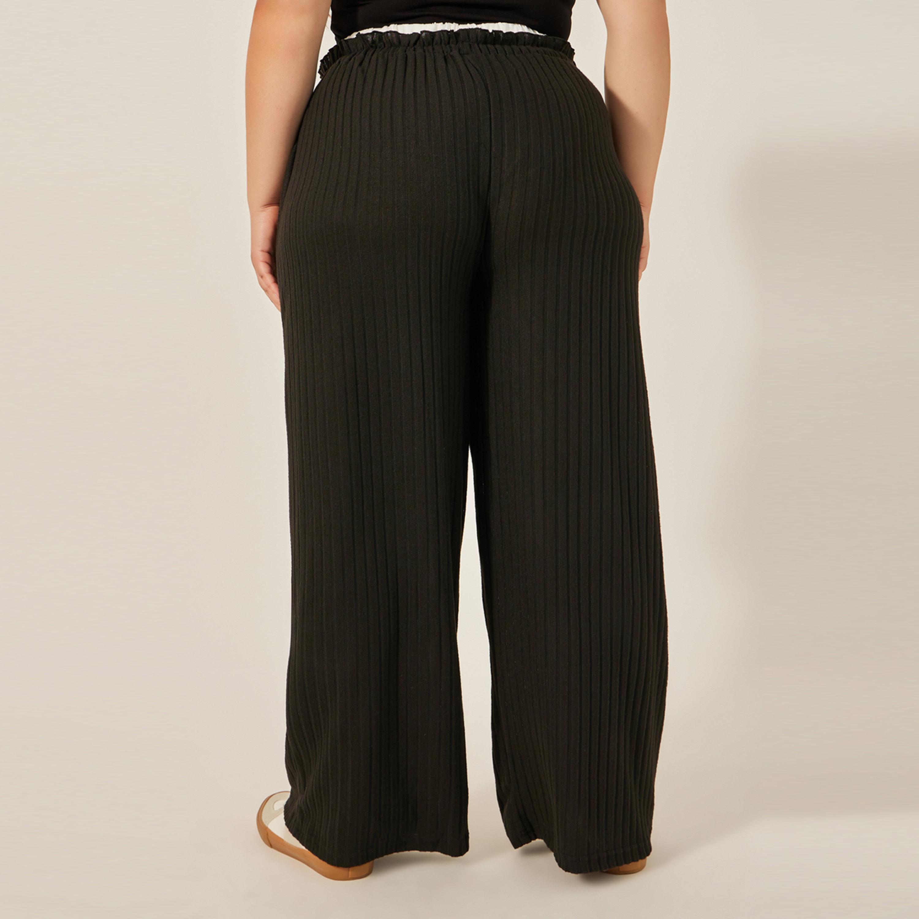 Styli Plus Size Striped High Rise Wide Leg Pants with Drawstring-women-clothing-bottoms-trousers-image-6