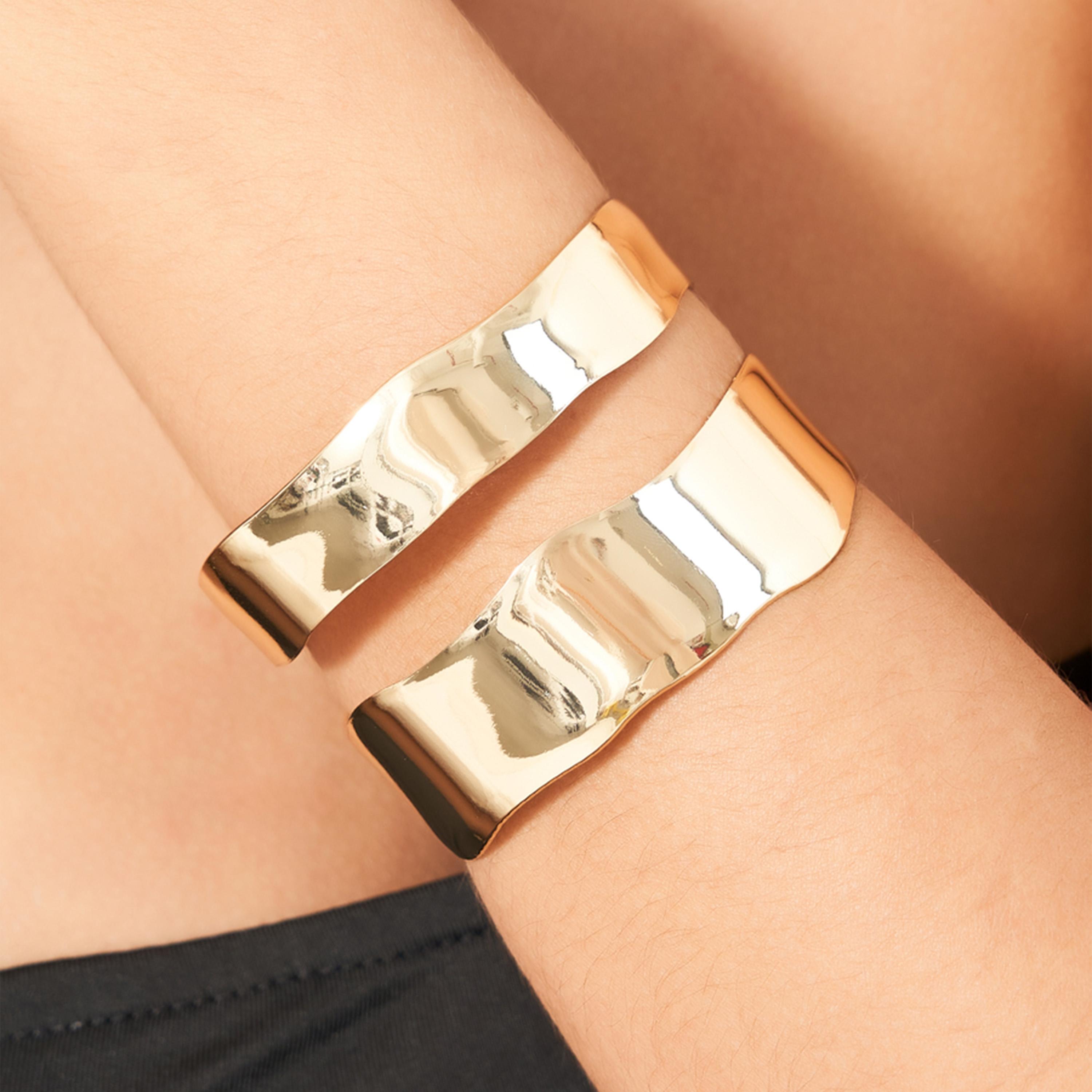 Styli Cut-Out Detail Open Cuff Bracelet-women-watchesandjewellery-jewellery-banglesandbracelets-image-1