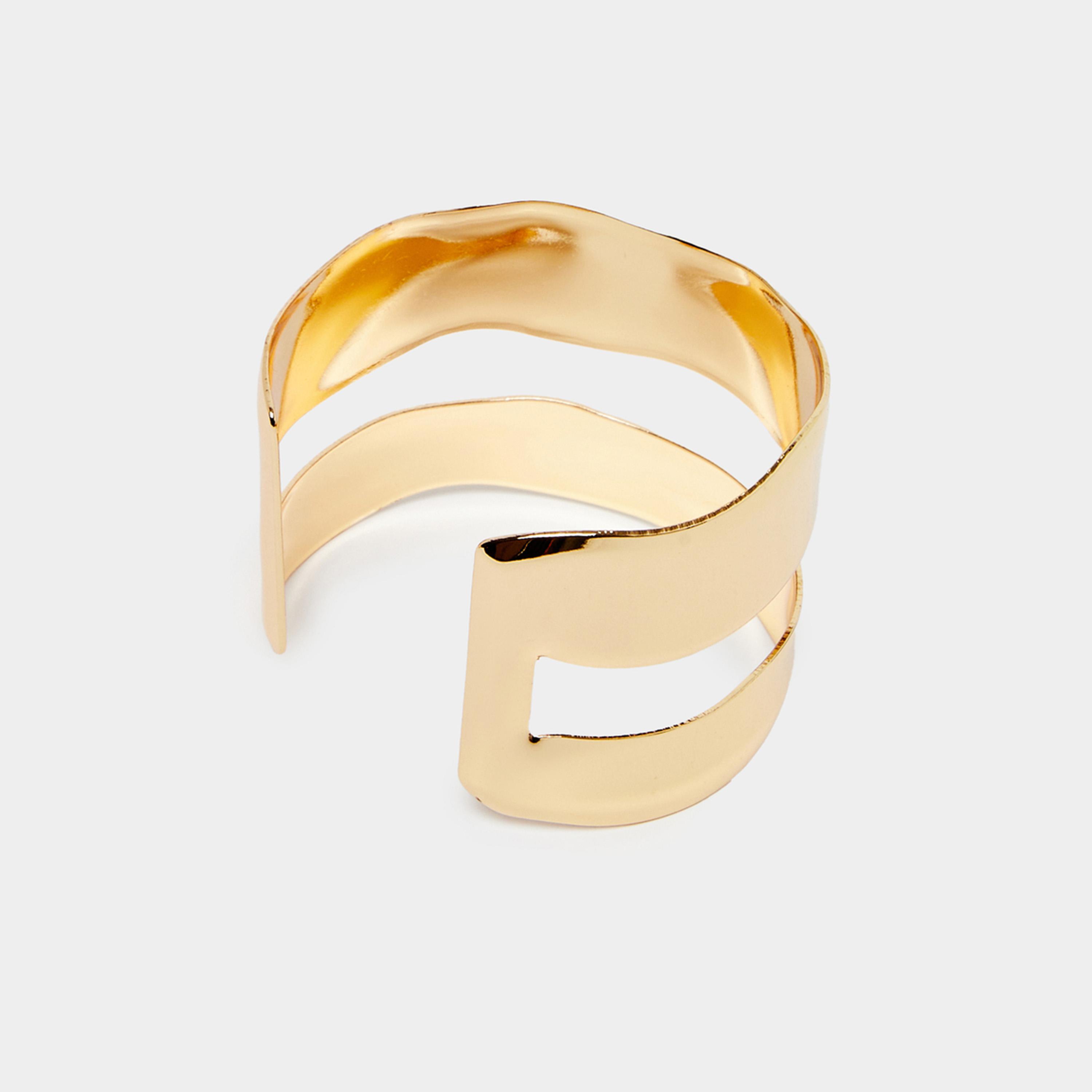Styli Cut-Out Detail Open Cuff Bracelet-women-watchesandjewellery-jewellery-banglesandbracelets-image-3