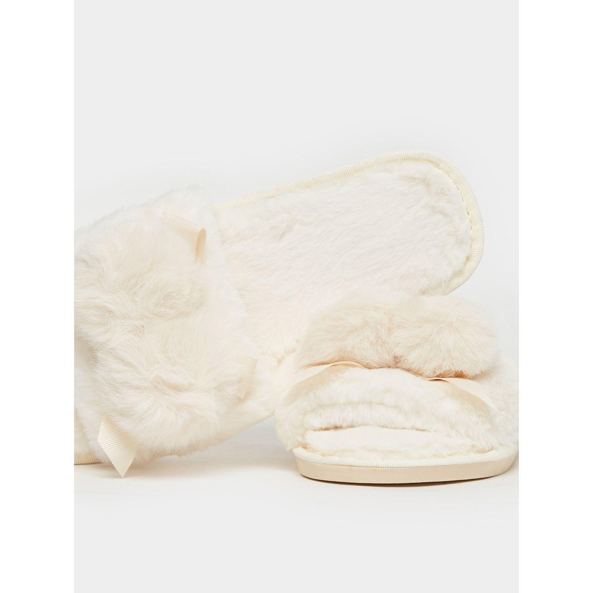 شبشب غرفة نوم مزين بفرو صناعي-women-shoes-bedroomslippers-image-4