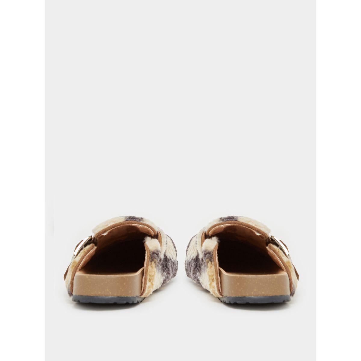 Styli Printed Fluffy Bedroom Slippers with Buckle Accent-women-shoes-bedroomslippers-image-5