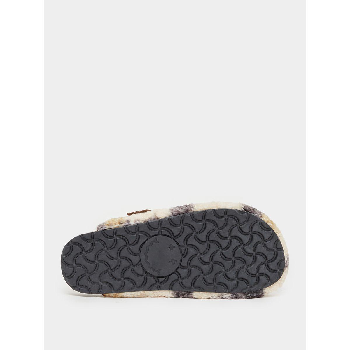 Styli Printed Fluffy Bedroom Slippers with Buckle Accent-women-shoes-bedroomslippers-image-7