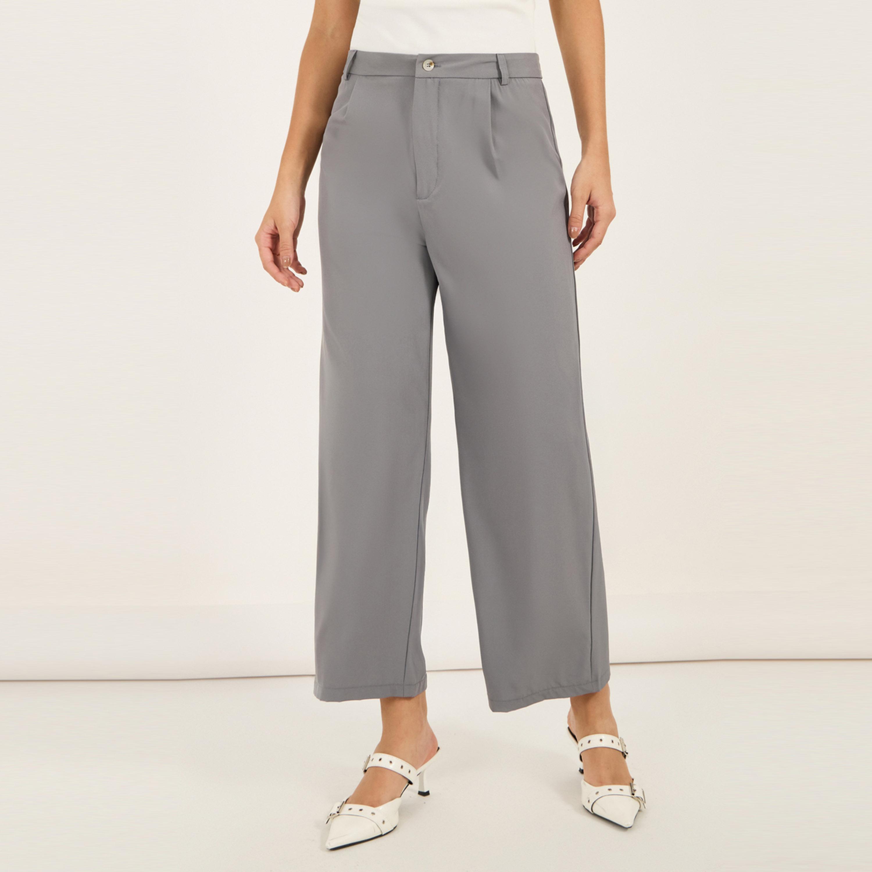 Styli Mid Rise Flowy Tailored Pants with Belt Loops-women-clothing-bottoms-trousers-image-2