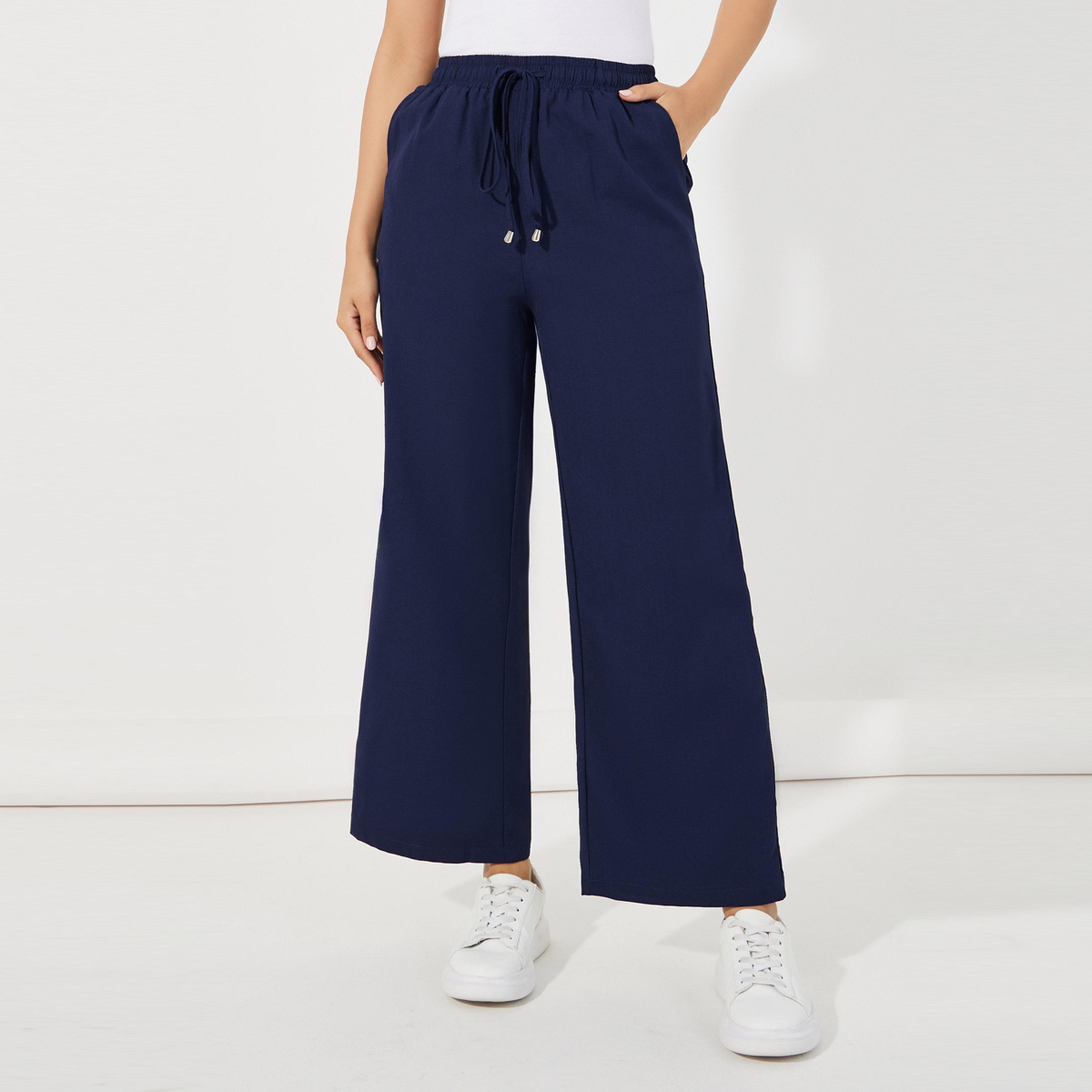 Styli Casual Wide Leg Pants with Drawstring-women-clothing-bottoms-trousers-image-2