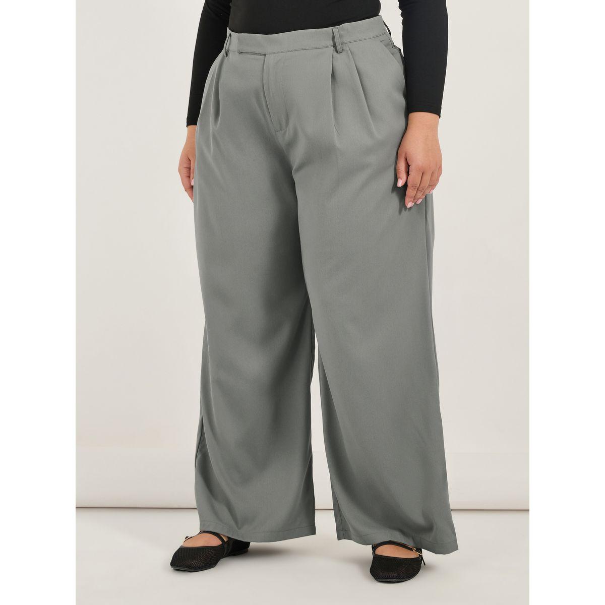 Styli Plus Size Solid Pleated Wide Leg Pants-women-clothing-bottoms-trousers-image-2