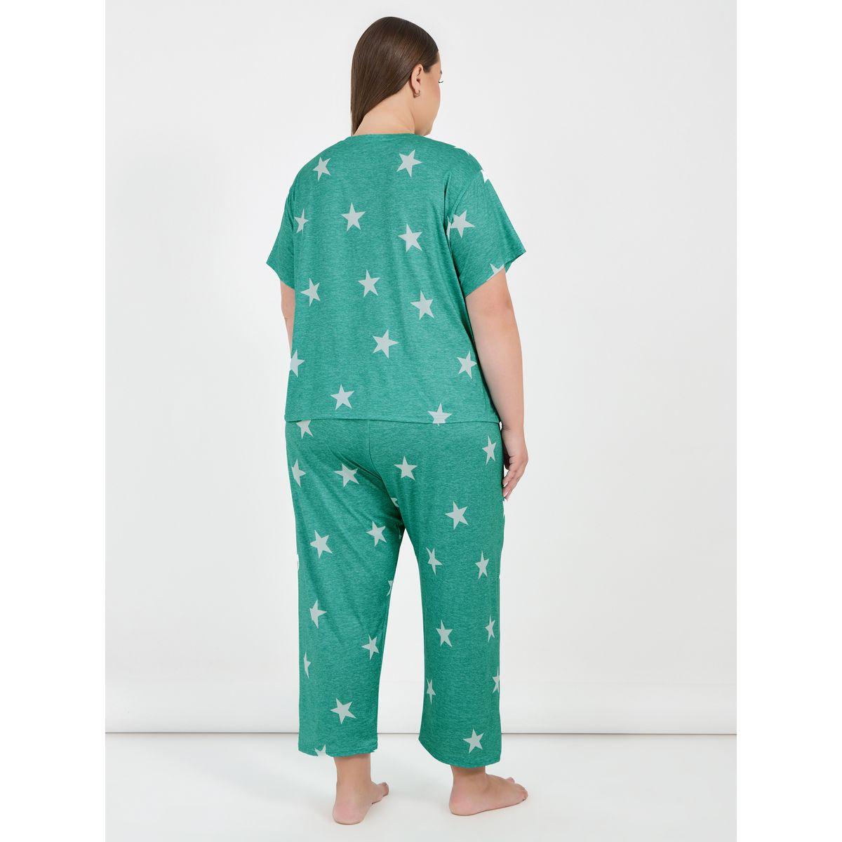 مجموعة من بنطال بيجاما مع تيشيرت بمقاس كبير-women-clothing-nightwear-pyjamas-longsets-image-4