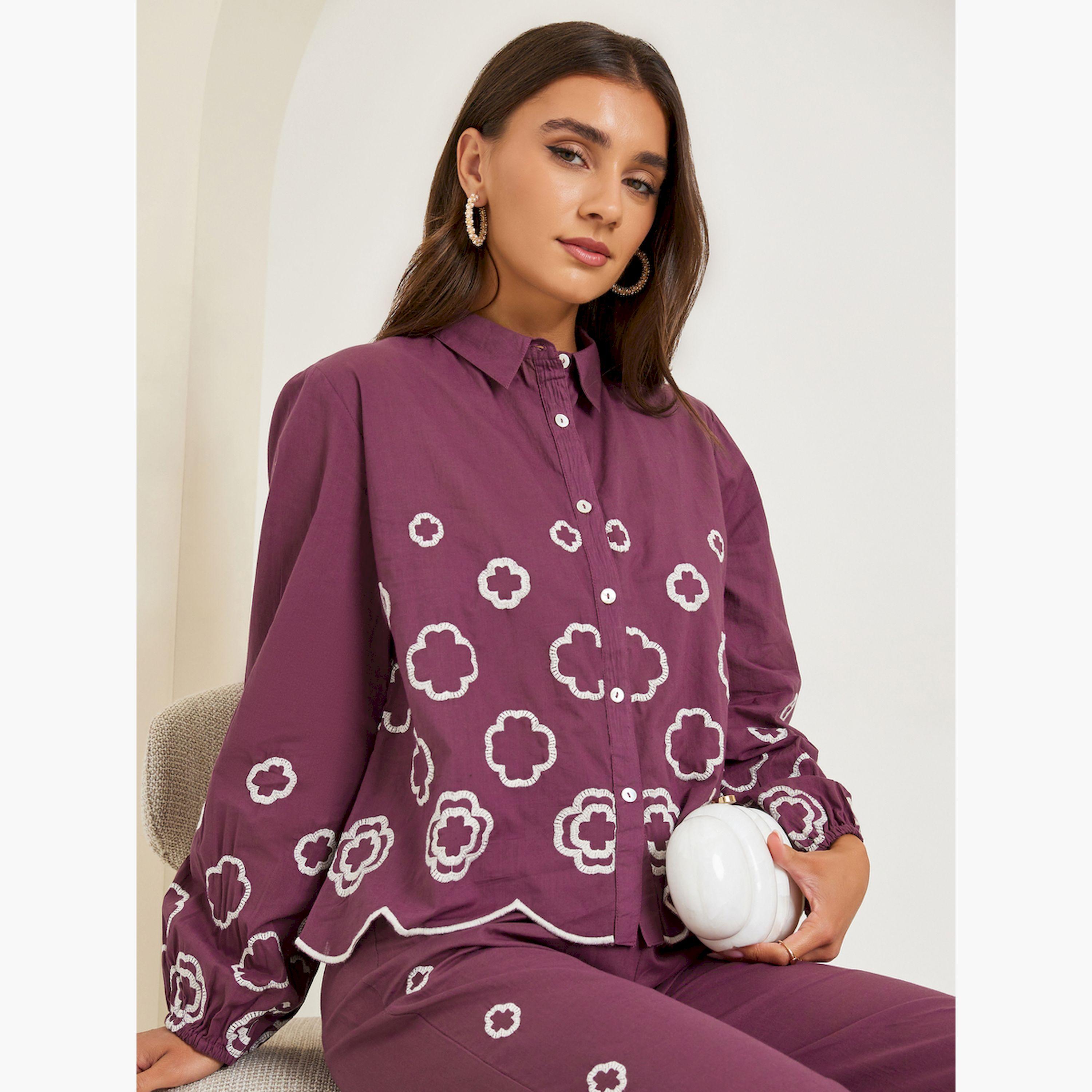 بلوزة بأكمام طويلة مطرز-women-clothing-shirtsandblouses-shirts-image-3