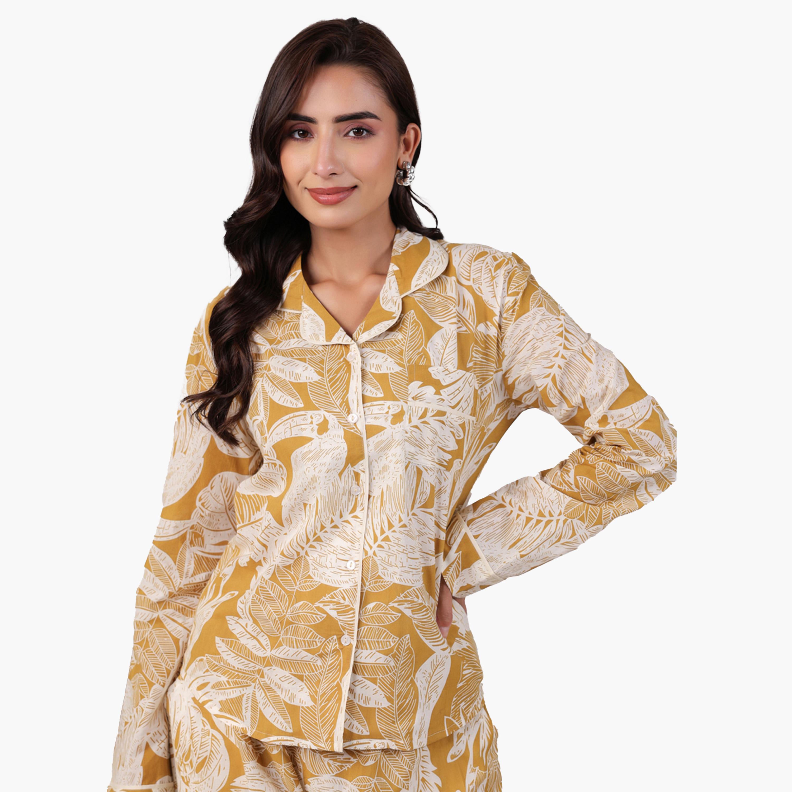 Sanskrutihomes X Styli Pure Cotton Printed Shirt and Pyjama Set-women-clothing-nightwear-pyjamas-longsets-image-4