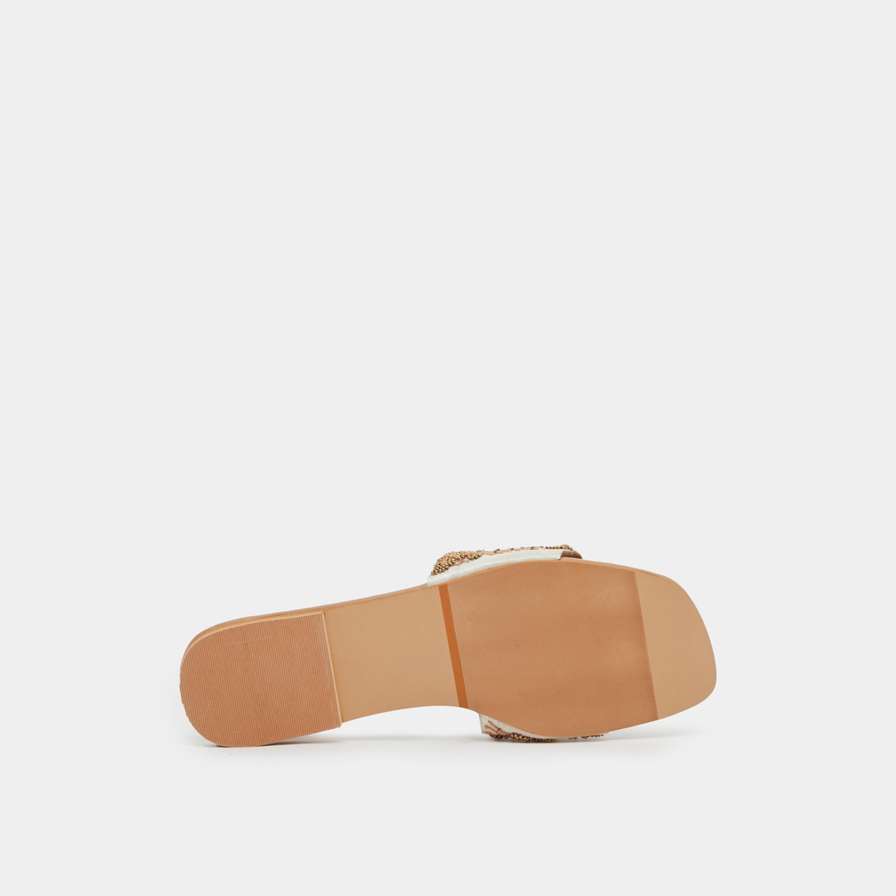 Styli Embellished Flat Slip-On Sandals-women-shoes-sandals-flats-image-6