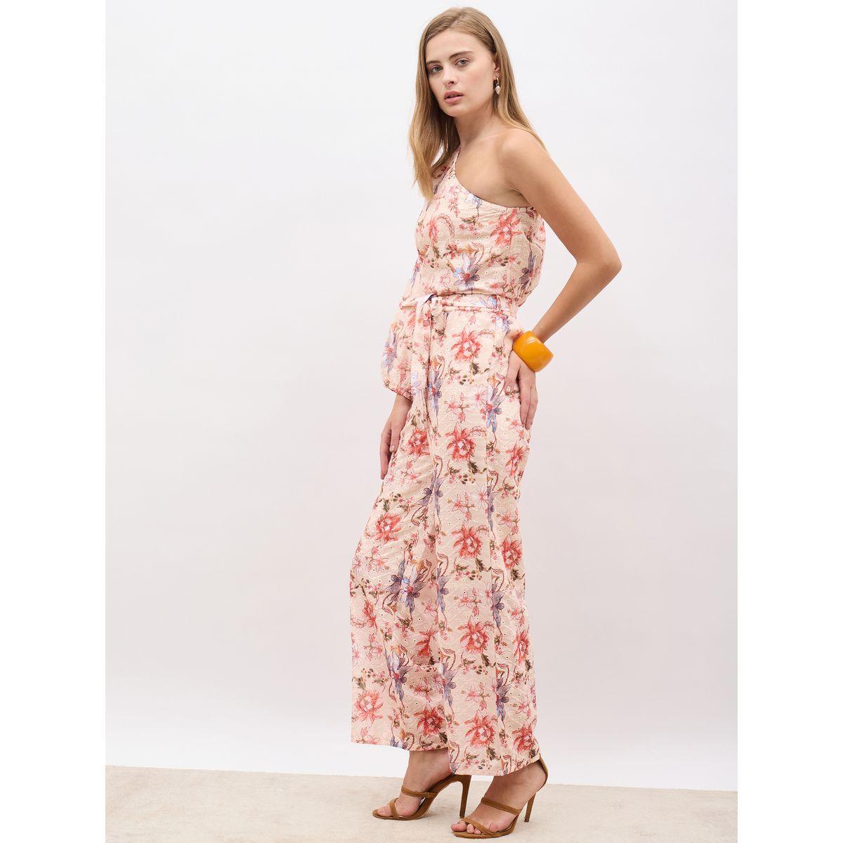 Styli Floral Printed Shiffli One-Shoulder Top and Wide Leg Pants Co-Ords-women-clothing-coordsets-image-3