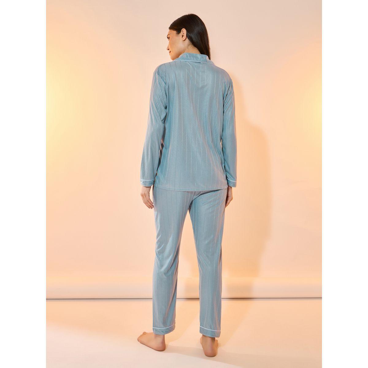 Take Two Striped Long Sleeve Shirt and Pants Pyjama Set-women-clothing-nightwear-pyjamas-longsets-image-5